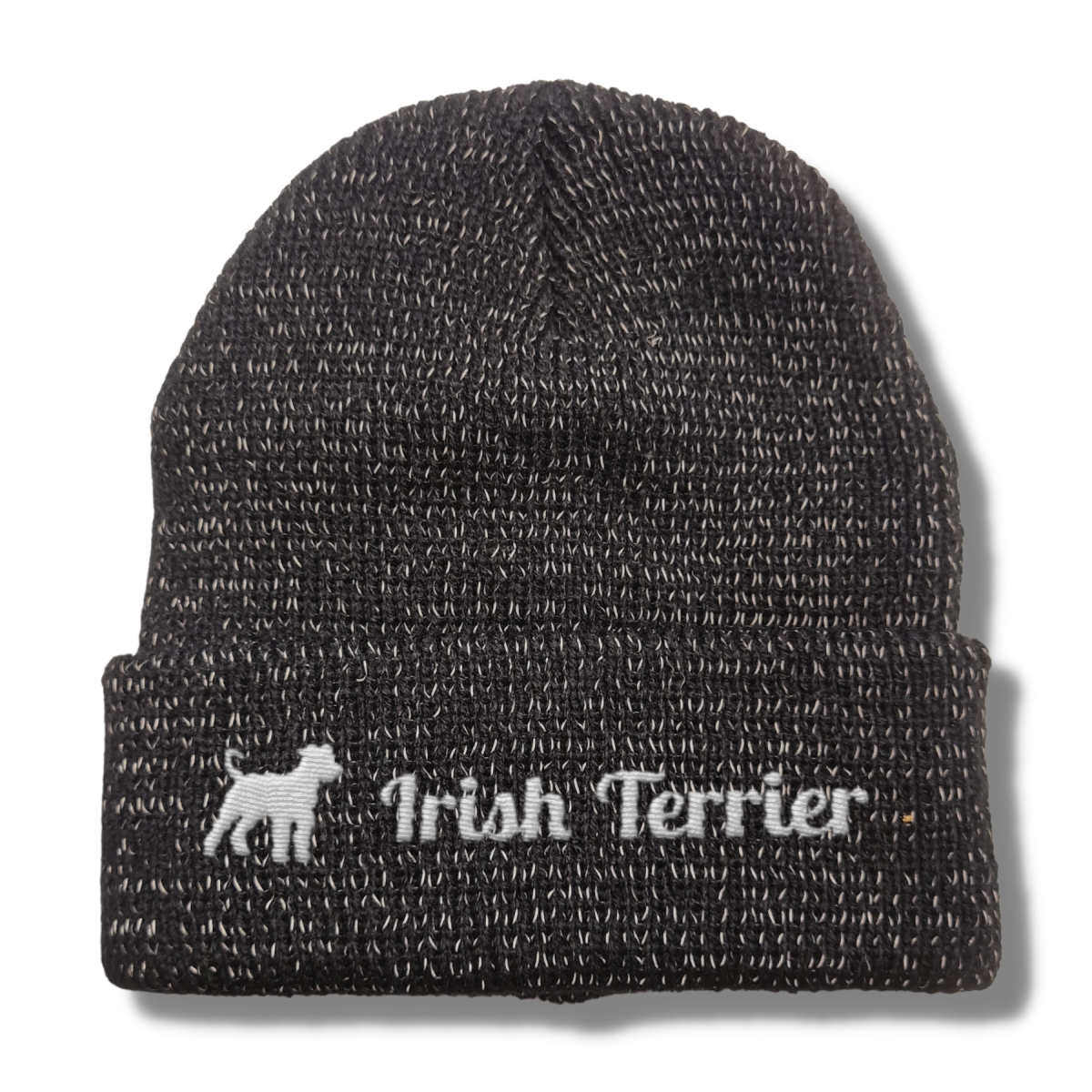 Irish Terrier reflektierende Mütze Stickerei Hund Winter Strickmütze reflex Beanie warm