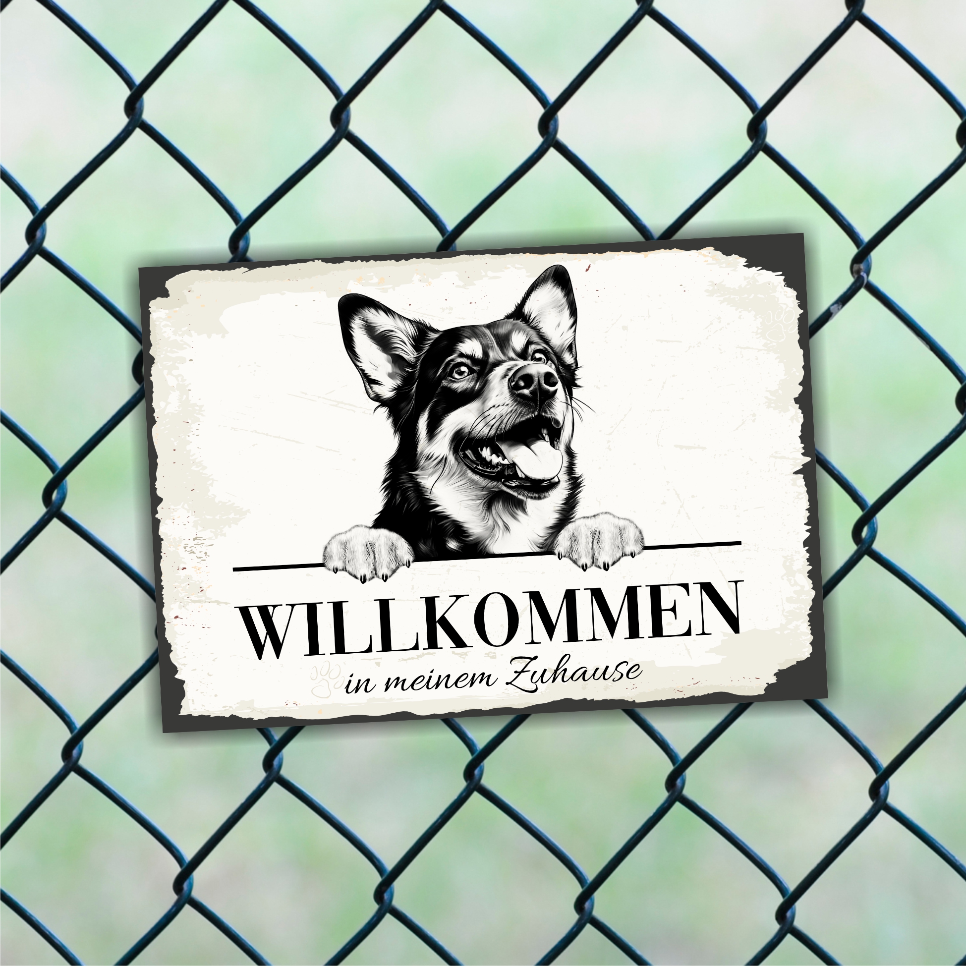 Hundeschild Willkommen Zuhause Lancashire Heeler  Schild Achtung Spruch