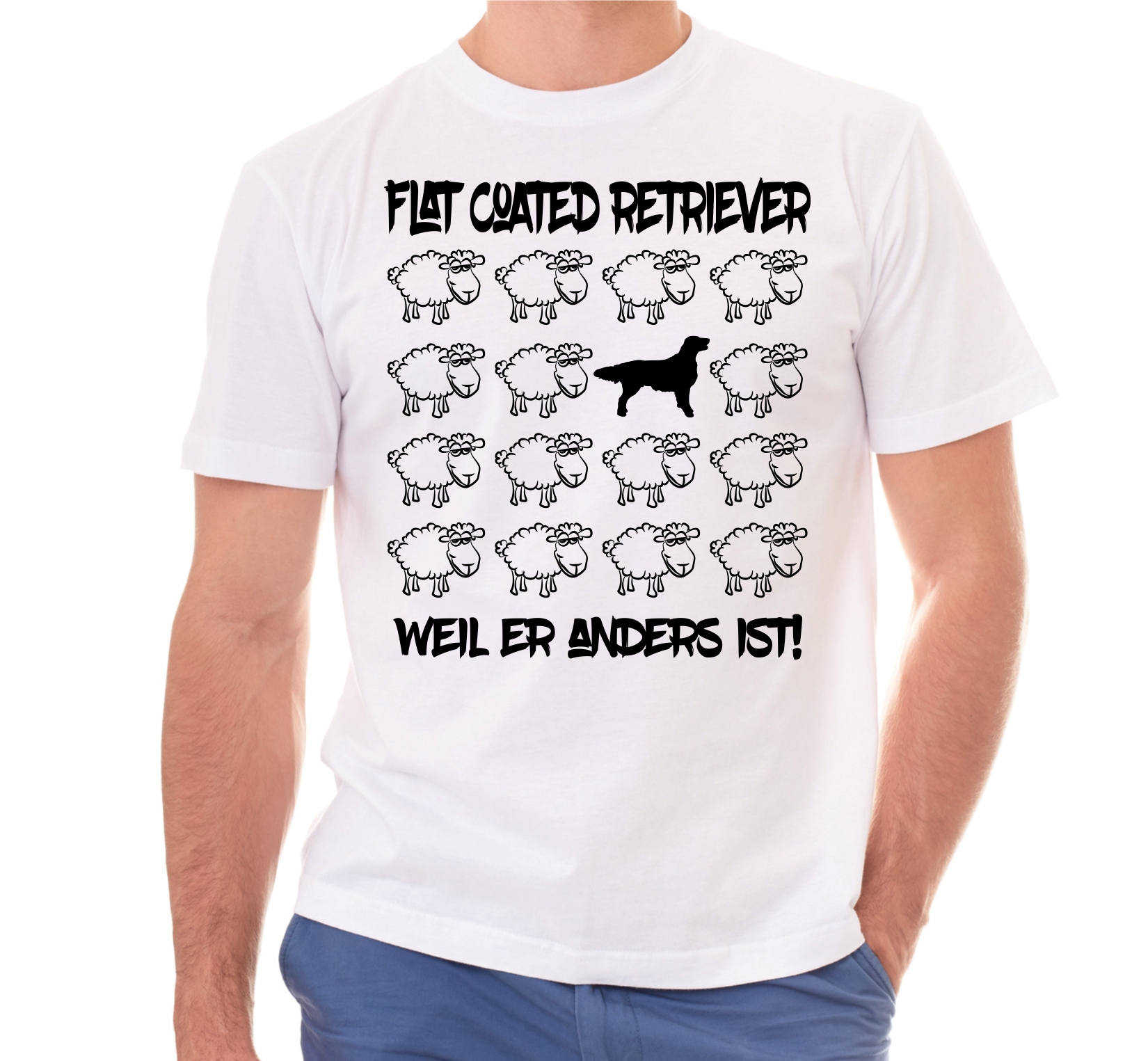 FLAT COATED RETRIEVER UNISEX T-SHIRT BLACK SHEEP by SIVIWONDER