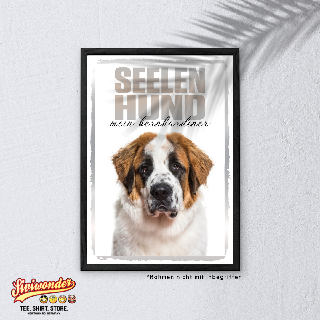 Bernhardiner Seelenhund Dog Schild Spruch Türschild Hundeschild Warnschild Soulmate