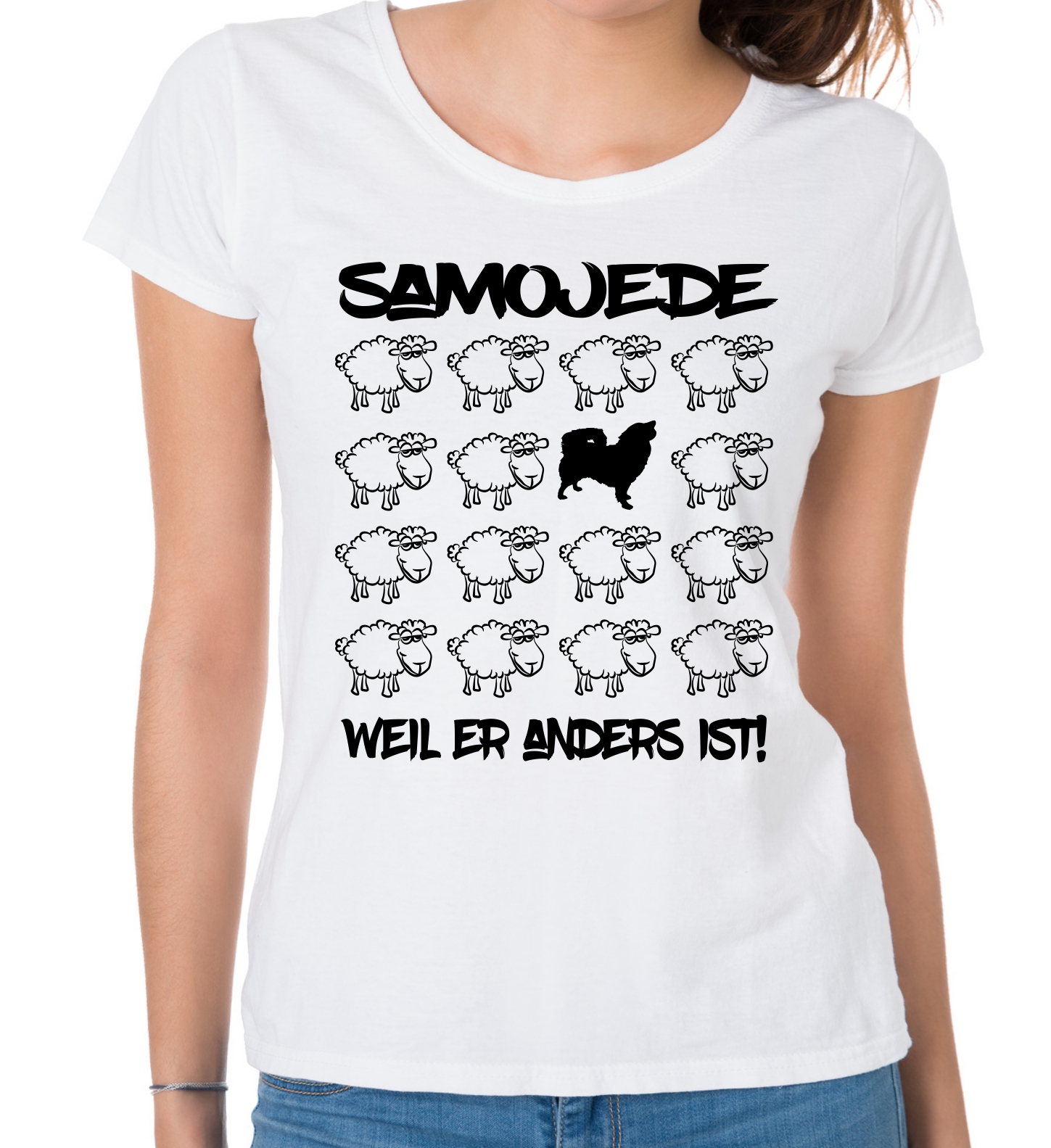 SAMOJEDE DAMEN T-SHIRT BLACK SHEEP by SIVIWONDER