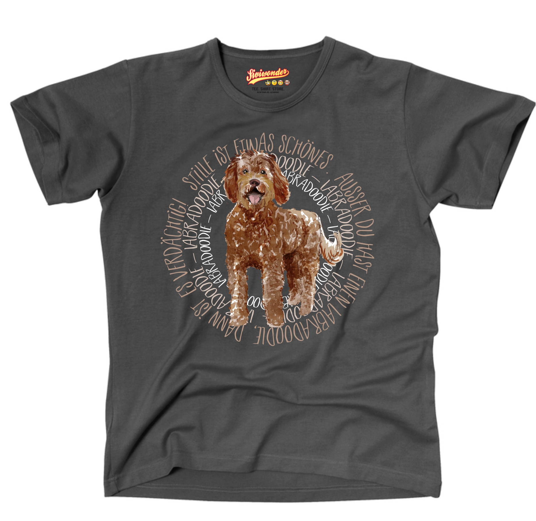 LABRADOODLE UNISEX T-SHIRT CIRCLE Watercolor by SIVIWONDER