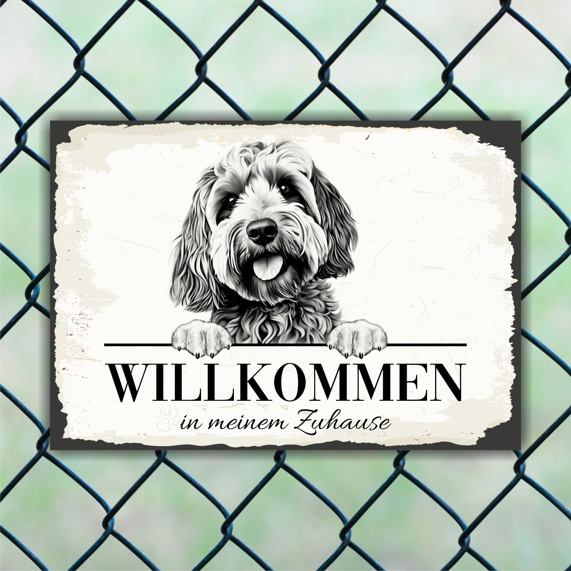 Hundeschild Willkommen Zuhause Cockapoo Schild Achtung Spruch