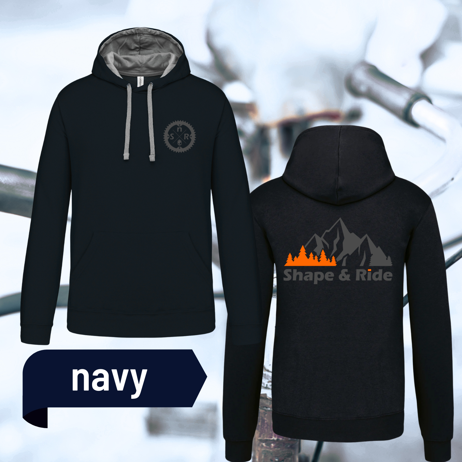 Shape and Ride Hoodie Kapuzenpullover Männer Unisex navy blau
