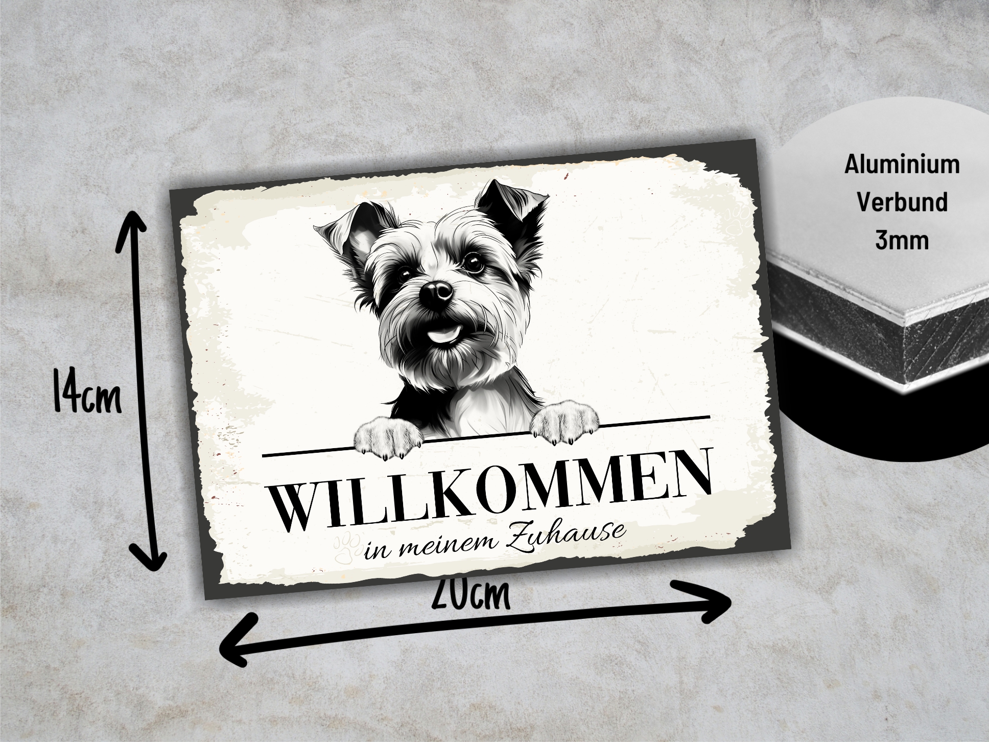 Hundeschild Willkommen Zuhause Yorkshire Terrier Yorkie