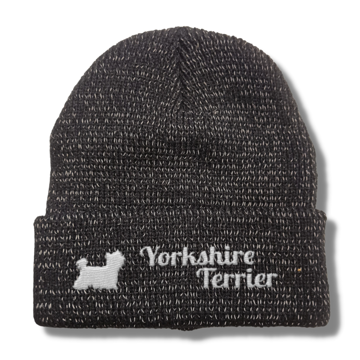Yorkshire Terrier reflektierende Mütze Stickerei Hund Winter Strickmütze reflex Beanie warm kalt