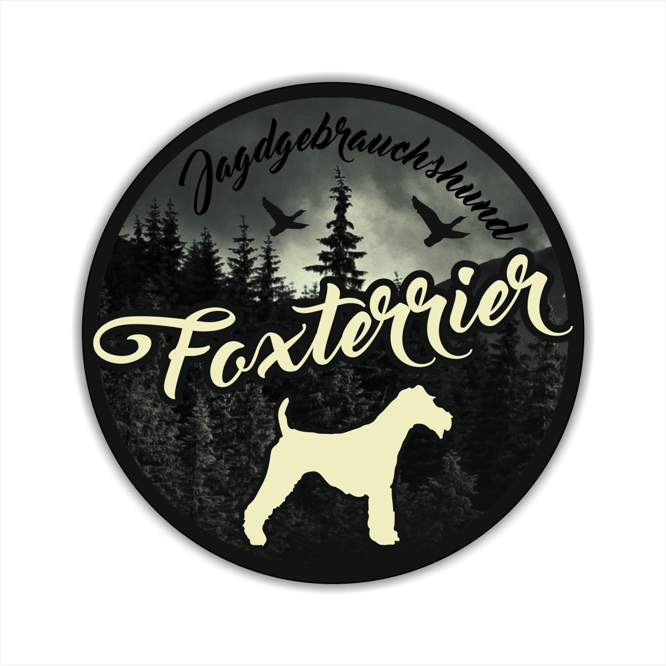 Foxterrier Foxie Fox Terrier  Jäger Jagdhund Aufkleber Digitaldruck Motiv
