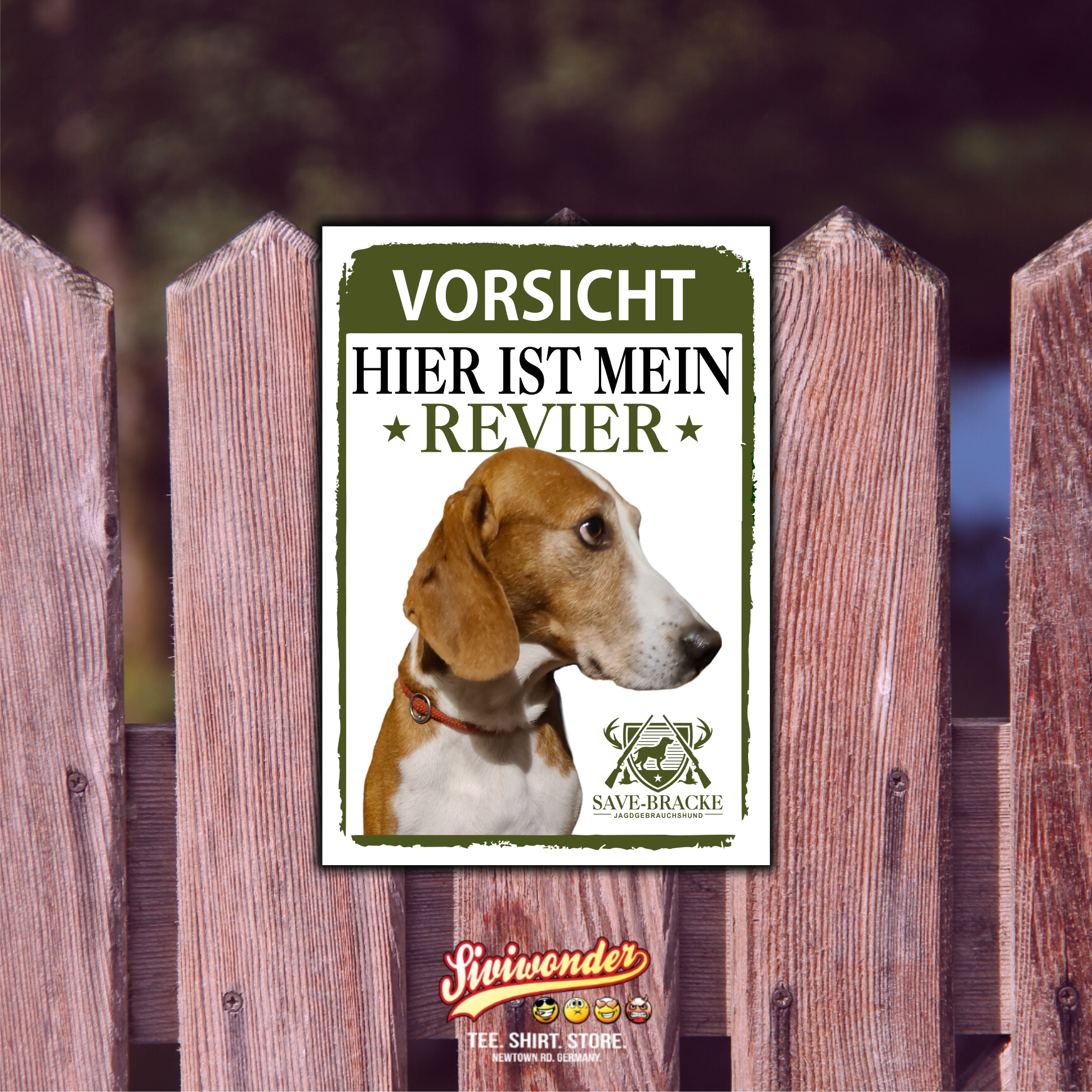 Save Bracke Savetalbracke Posavatz Posavski Gonič  Jagdhund Türschild Revier Warnschild Hund Schilder Hundeschild