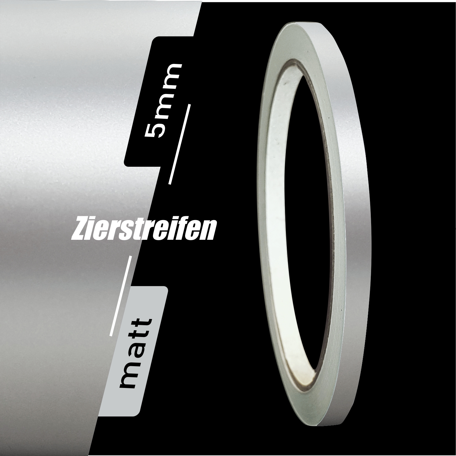 Zierstreifen Matt silber  metallic 5mm in in 10 m Länge für Auto Boot Klebeband Dekorstreifen Tuningstreifen Autofolie Siviwonder