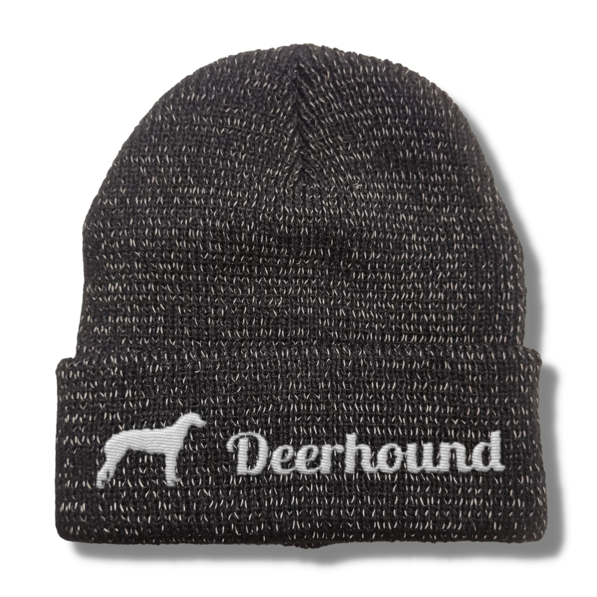 Deerhound reflektierende Mütze Stickerei Hund Winter Strickmütze reflex Beanie warm