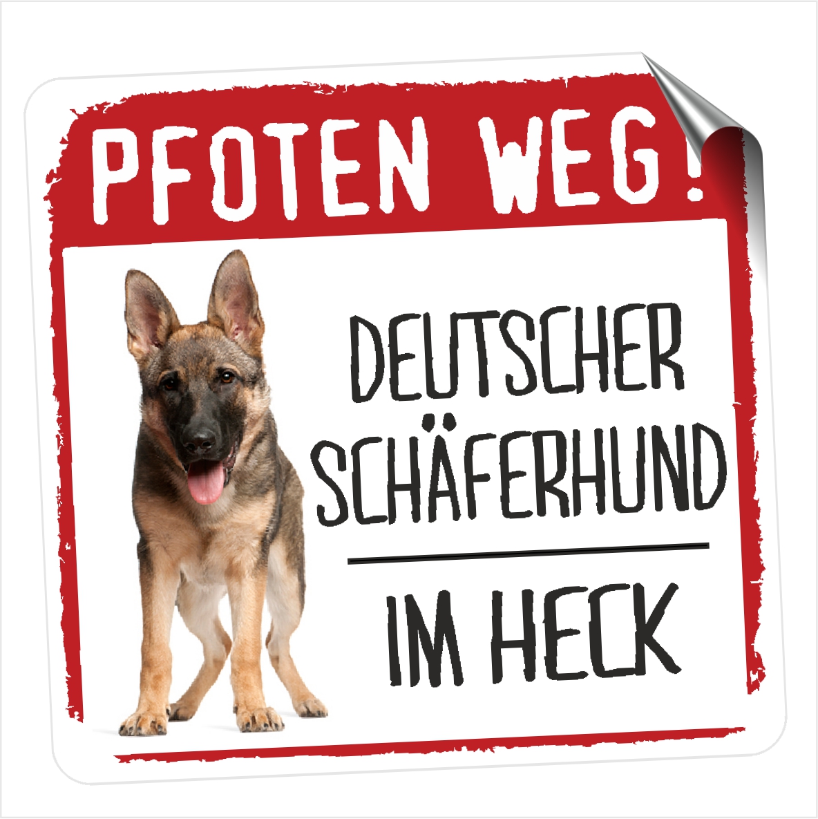 Deutscher Schäferhund Schäfer Aufkleber PFOTEN WEG Hundeaufkleber Folie Hund