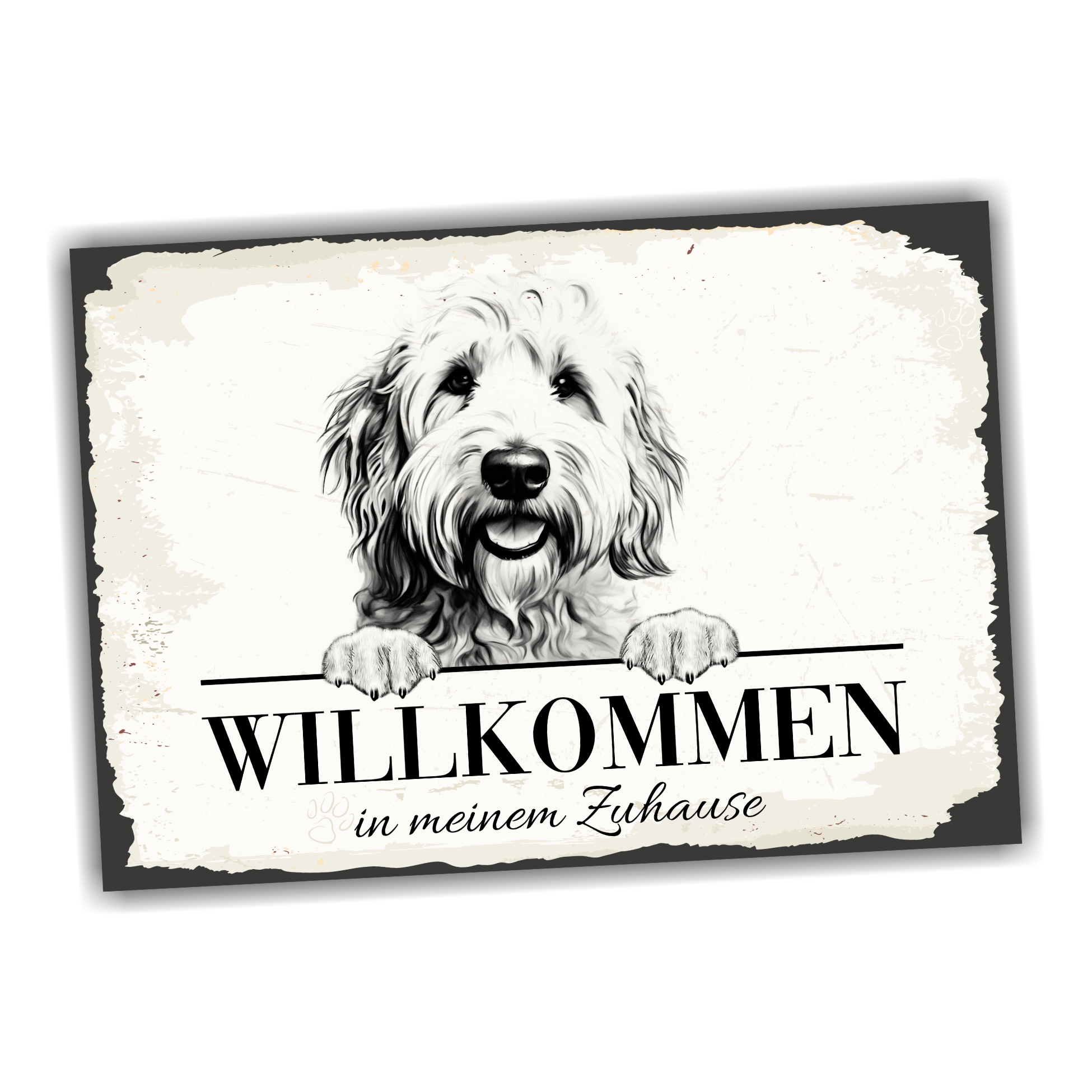 Hundeschild Willkommen Zuhause Labradoodle  Doodle Schild