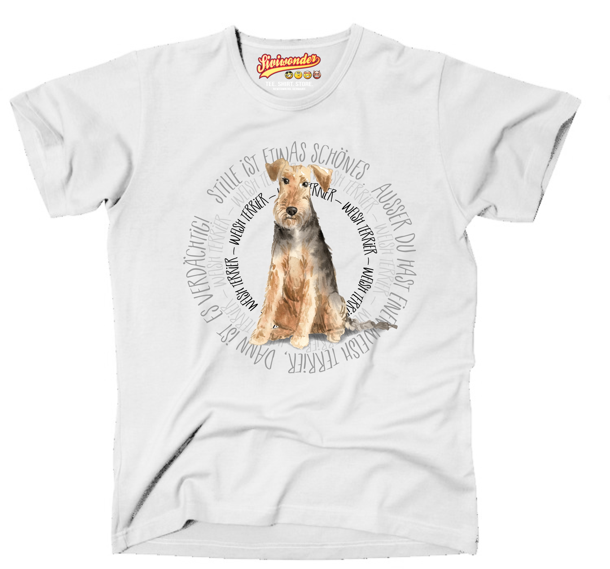 WELSH TERRIER UNISEX T-SHIRT CIRCLE Watercolor by SIVIWONDER