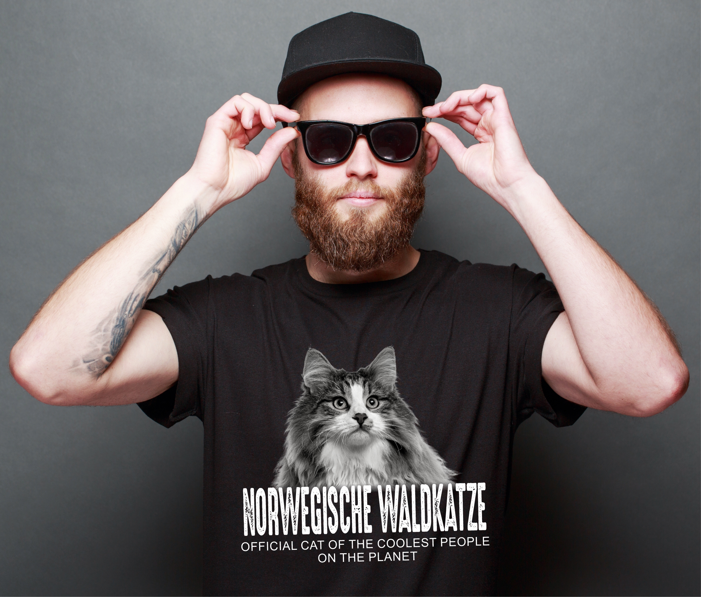 Norwegische Waldkatze Official Cool  Katze Cat Unisex Shirt Katzenmotiv T-Shirt