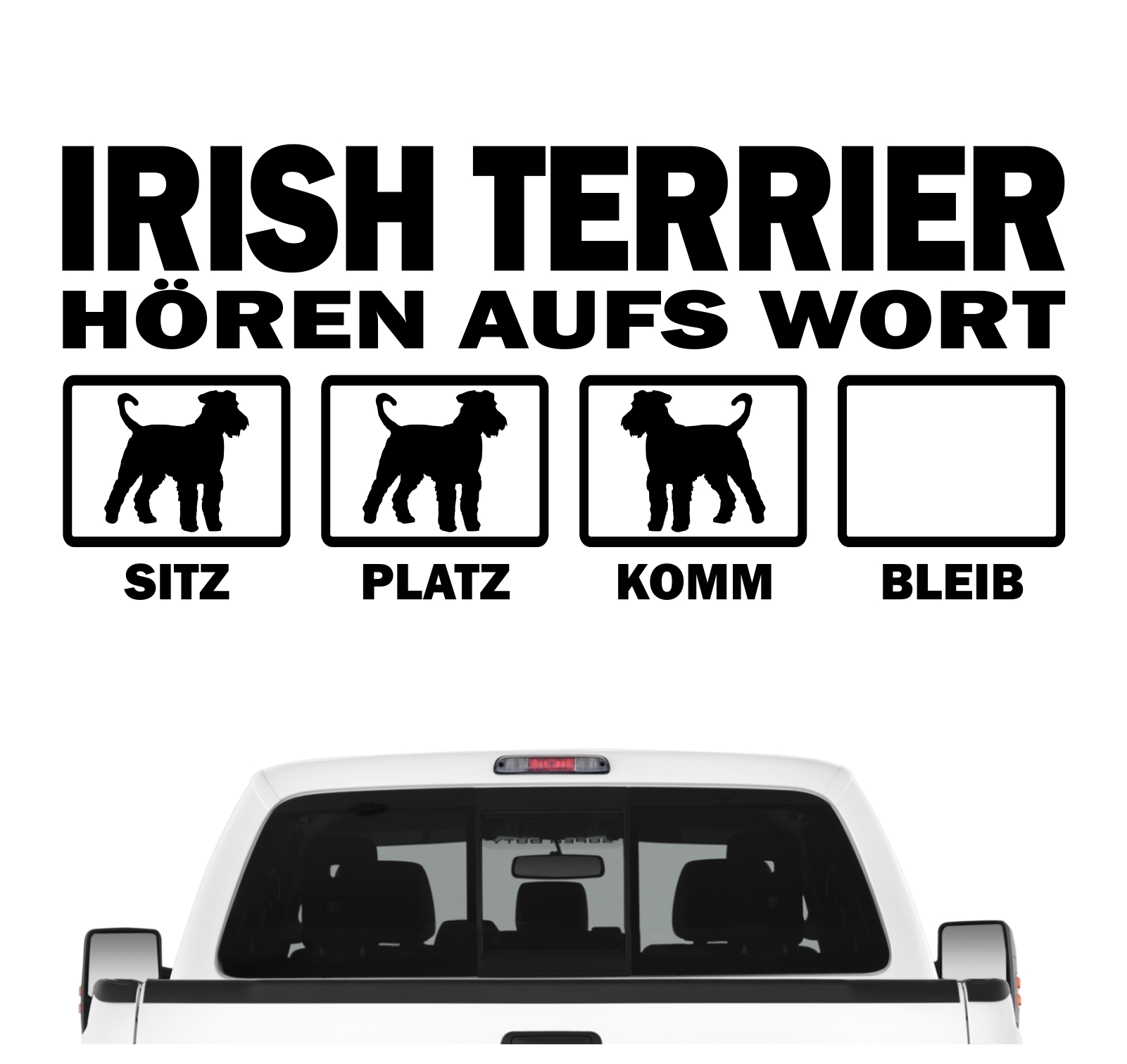 Irish Terrier roter Teufel der rote Ire  Hört aufs Wort Hunde Aufkleber Sticker Autoaufkleber Wandtattoo Tattoo