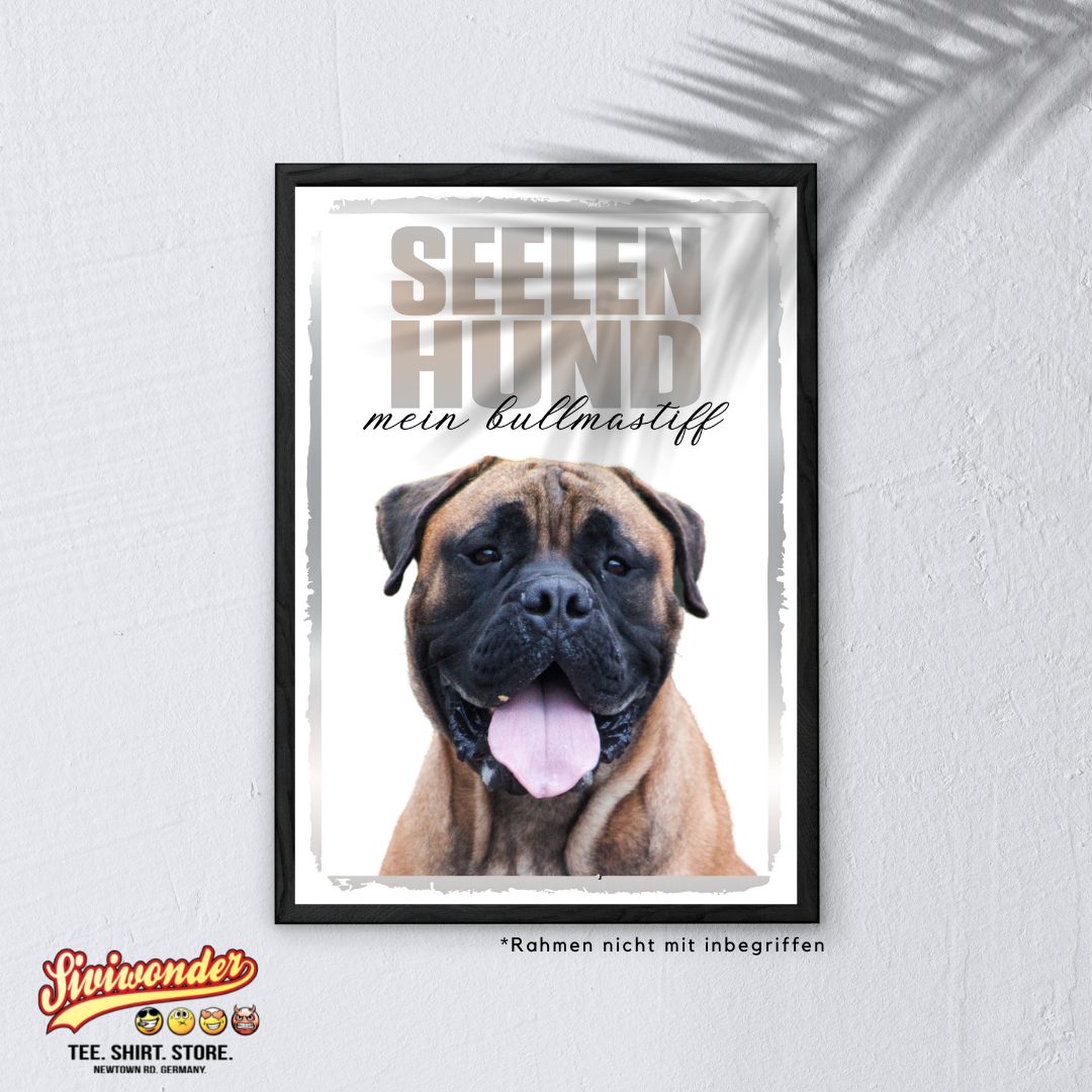 Bullmastiff Seelenhund Dog Schild Spruch Türschild Hundeschild Warnschild Soulmate