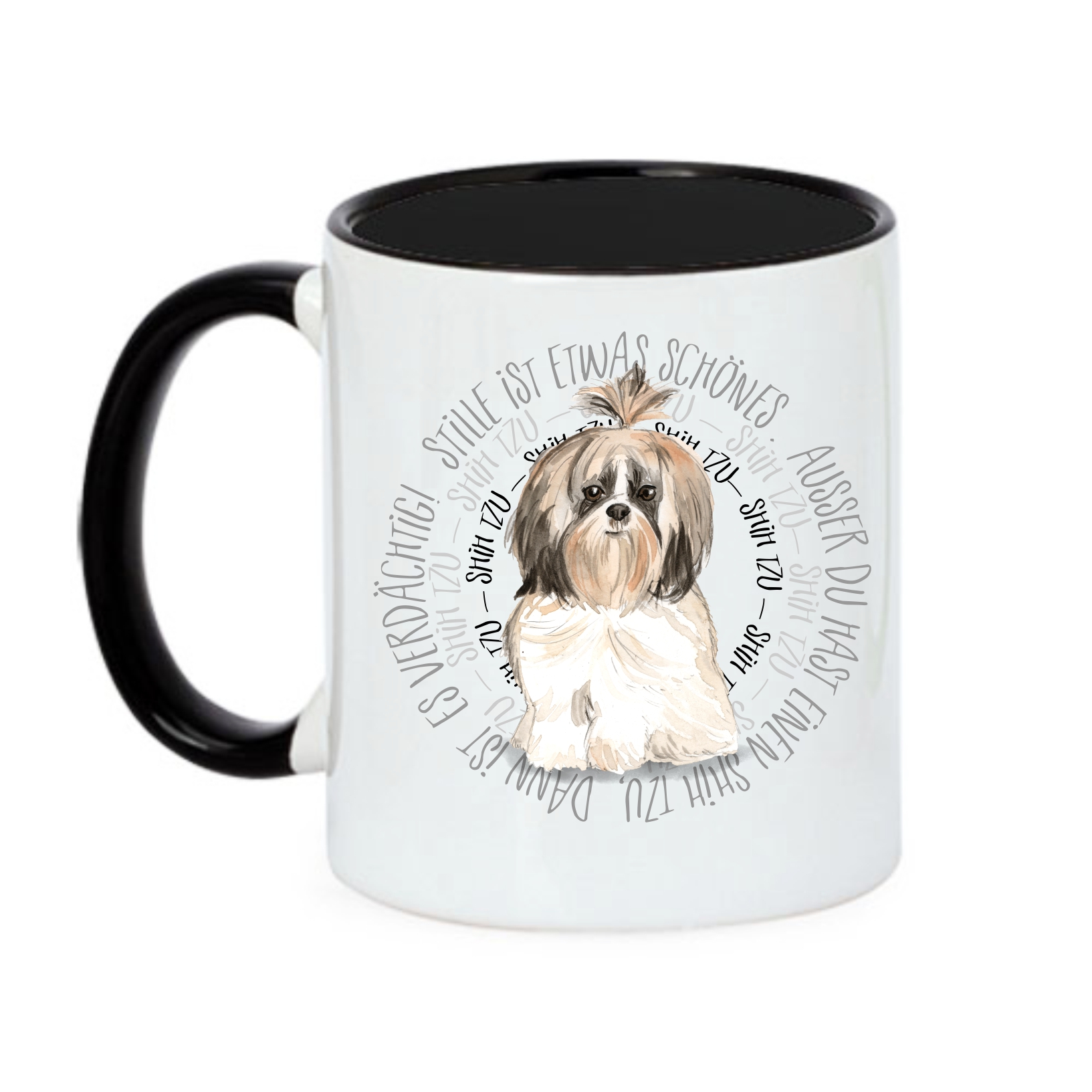 SHIH TZU TASSE CIRCLE WATERCOLOUR Motiv by SIVIWONDER