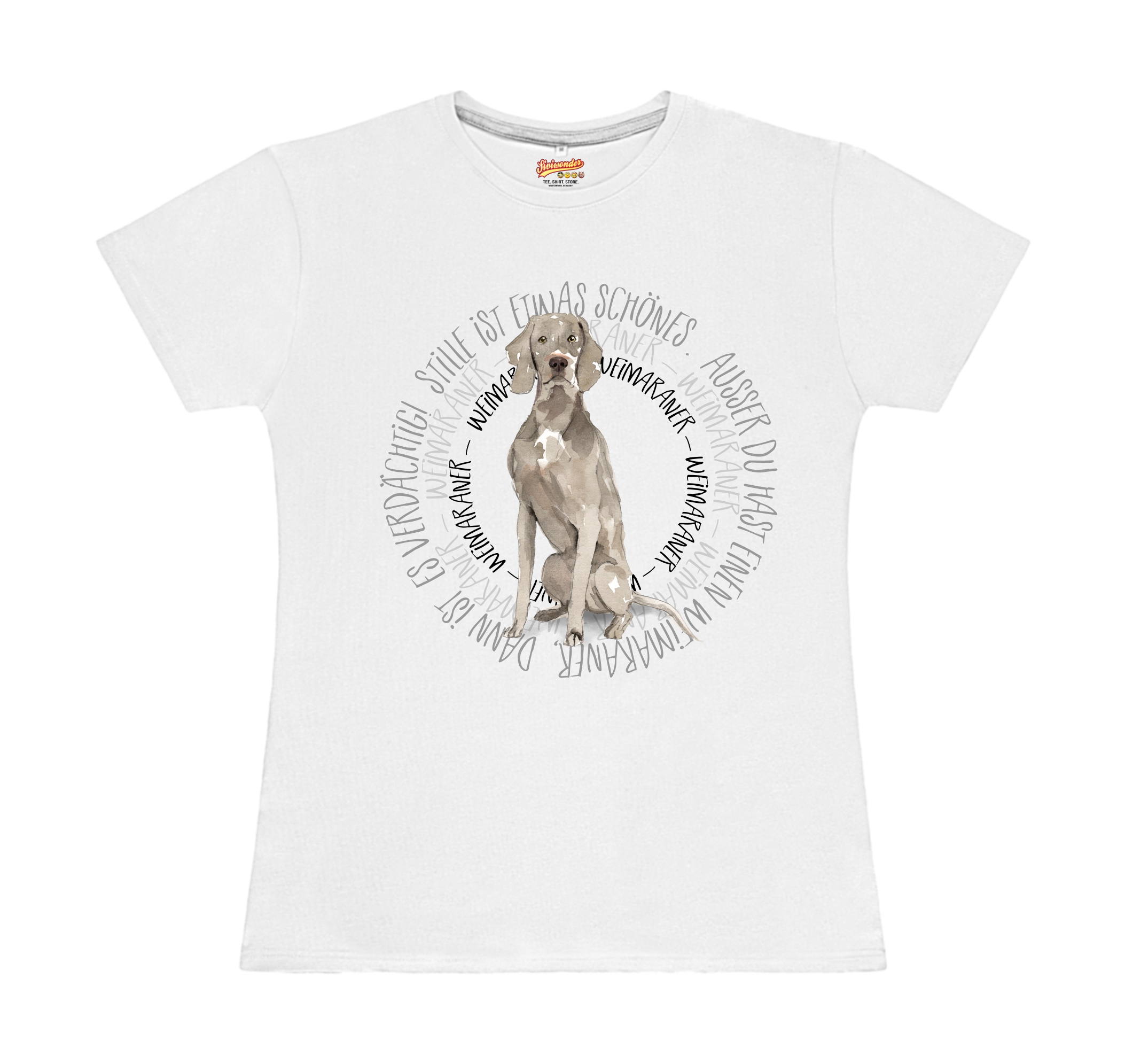 WEIMARANER DAMEN T-SHIRT CIRCLE Watercolor by SIVIWONDER