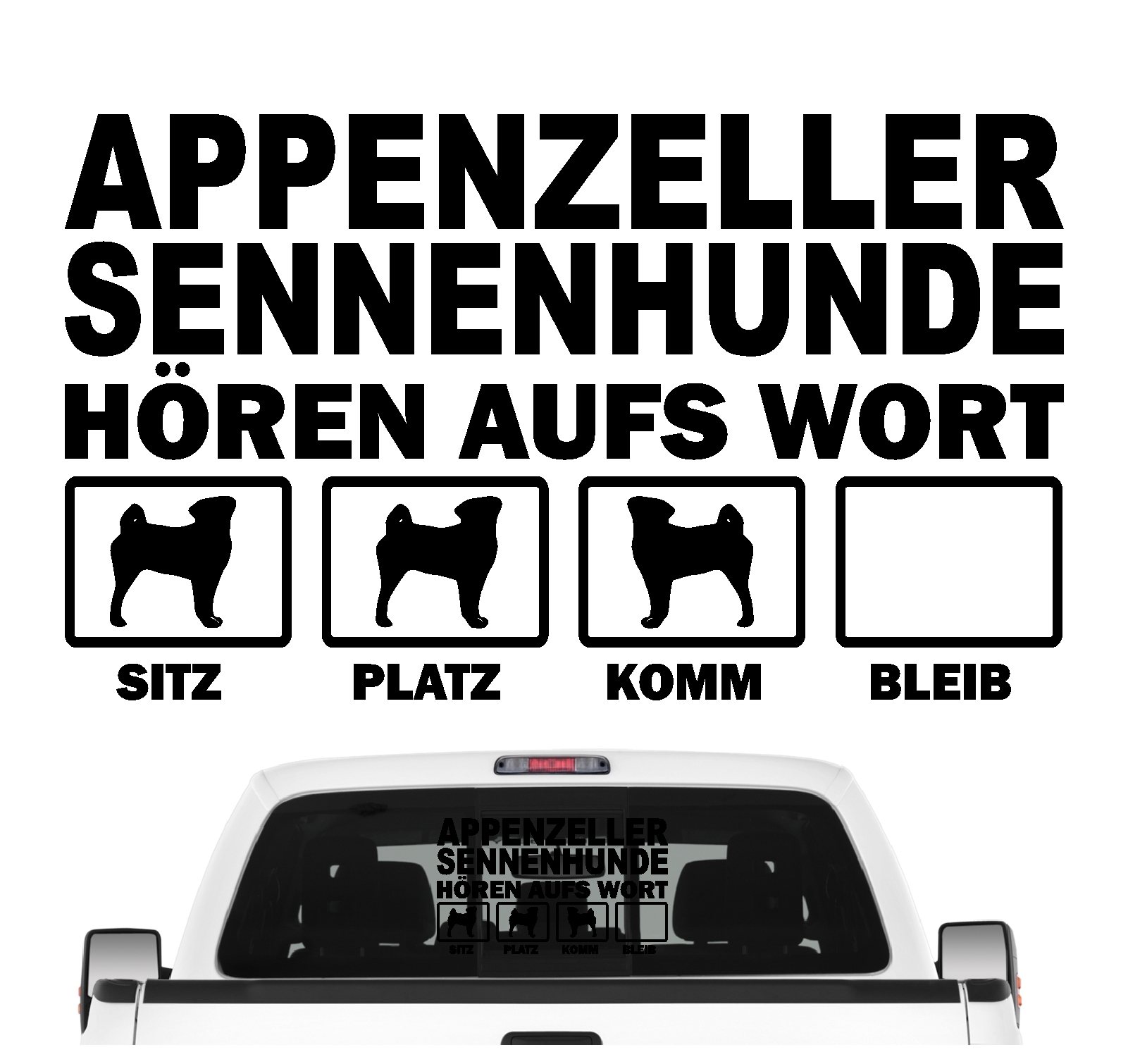 Appenzeller Sennenhund Sennen Hund Schweiz Dog  Hört aufs Wort Hunde Aufkleber Sticker Autoaufkleber