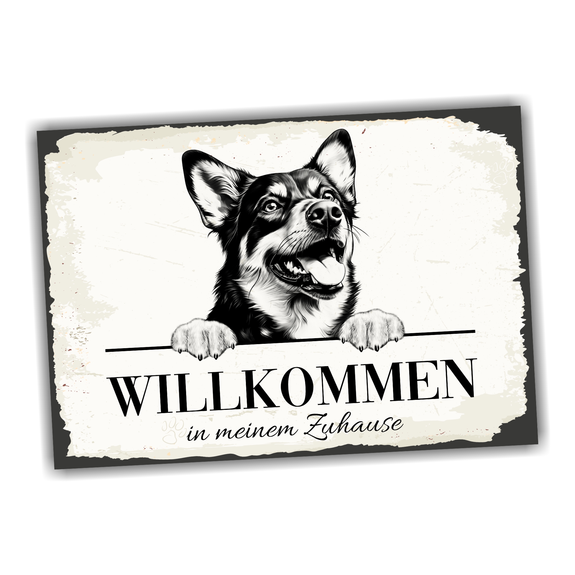 Hundeschild Willkommen Zuhause Lancashire Heeler  Schild Achtung Spruch