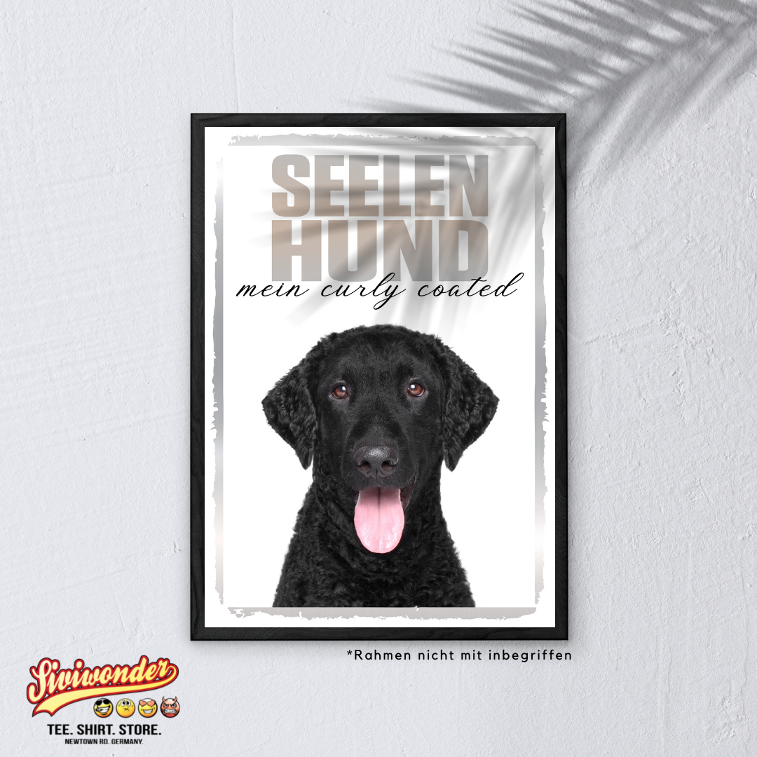 Curly Coated Retriever Seelenhund Dog Schild Spruch Türschild Hundeschild Warnschild Soulmate