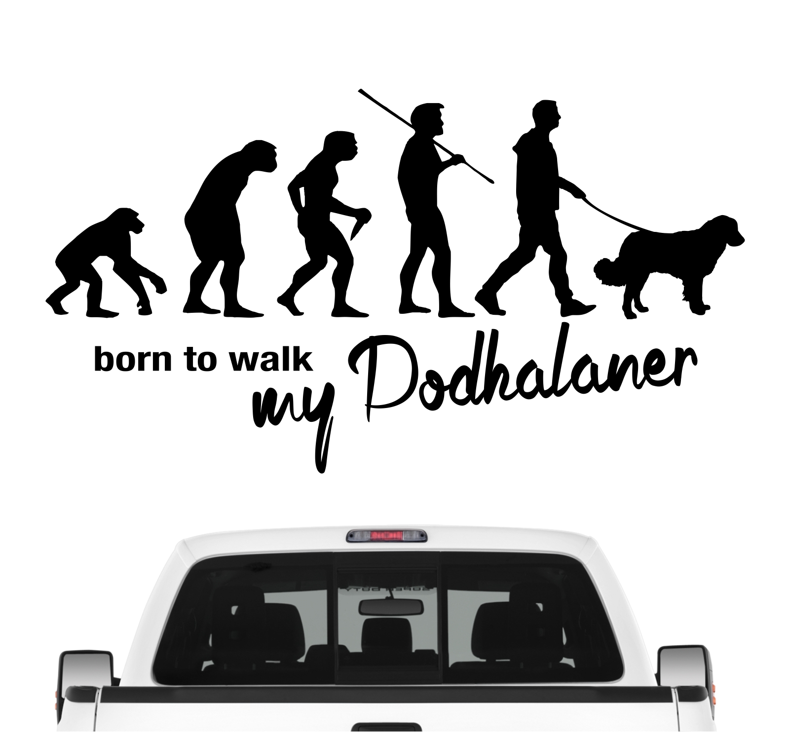 Podhalaner Polski Owczarek Podhalanski Tatahund Hirtenhund Evolution Born to Walk Hunde Aufkleber Sticker Autoaufkleber Wandtattoo Tattoo