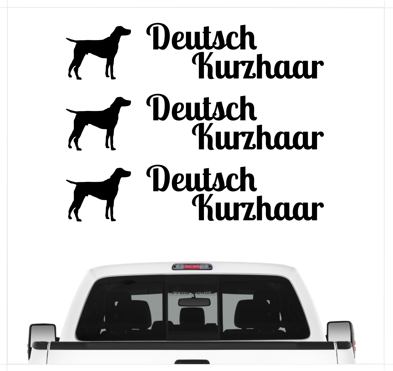 Deutsch Kurzhaar DK Deutscher kurzhaariger Vorstehhund German Shorthaired Pointer Jagdhund Jäger Dog 3er Set  AUTOAUFKLEBER Aufkleber Hunde Hundemotiv by SIVIWONDER
