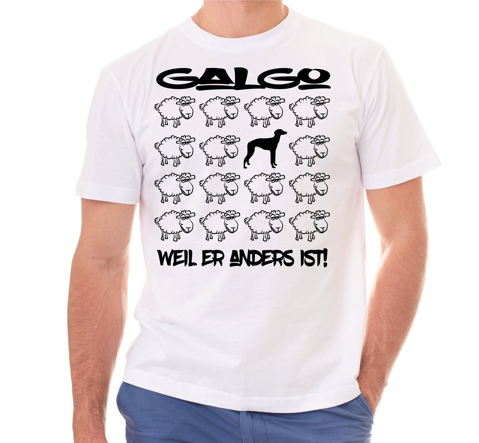 GALGO UNISEX T-SHIRT BLACK SHEEP by SIVIWONDER
