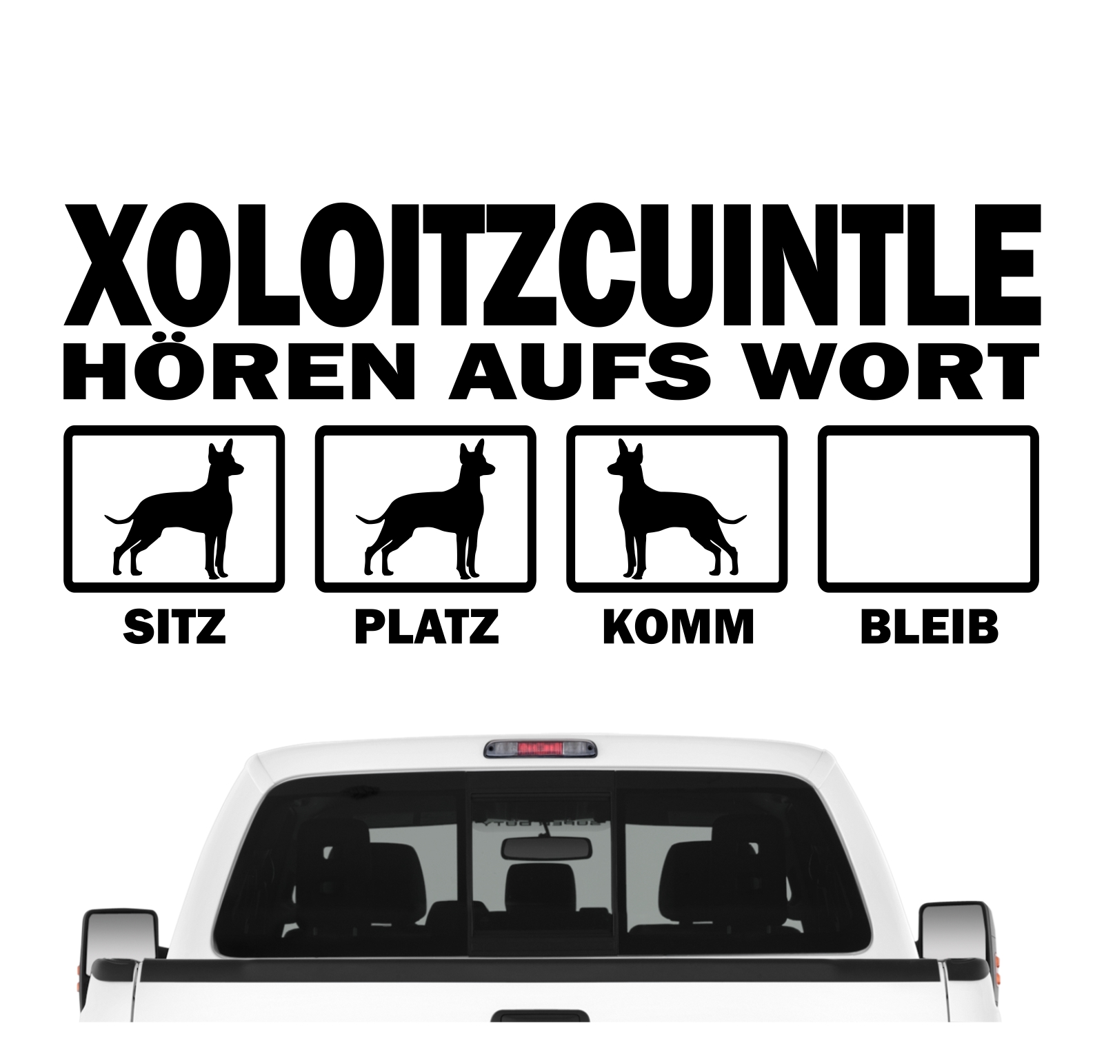 Xoloitzcuintle Xolo Xolito Mexiko Nackthund  Hört aufs Wort Hunde Aufkleber Sticker Autoaufkleber Wandtattoo Tattoo