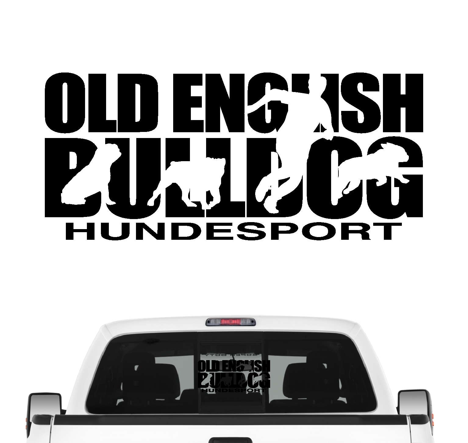 Old English Bulldog Hundesport Auto Aufkleber Hund Folie OEB Olde Bulldogge