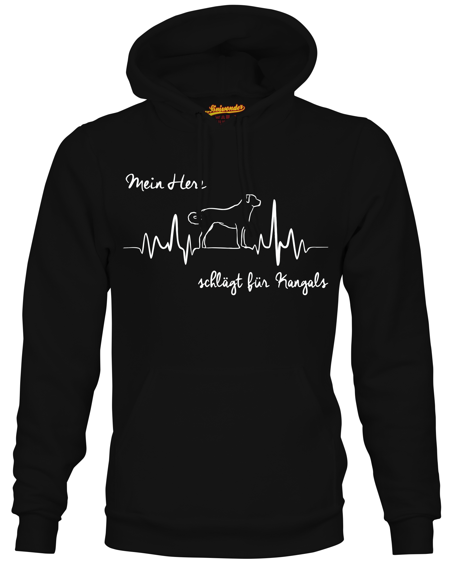 KANGAL SWEATSHIRT HEARTBEAT EKG  Hund Hundemotiv Herz Hoodie