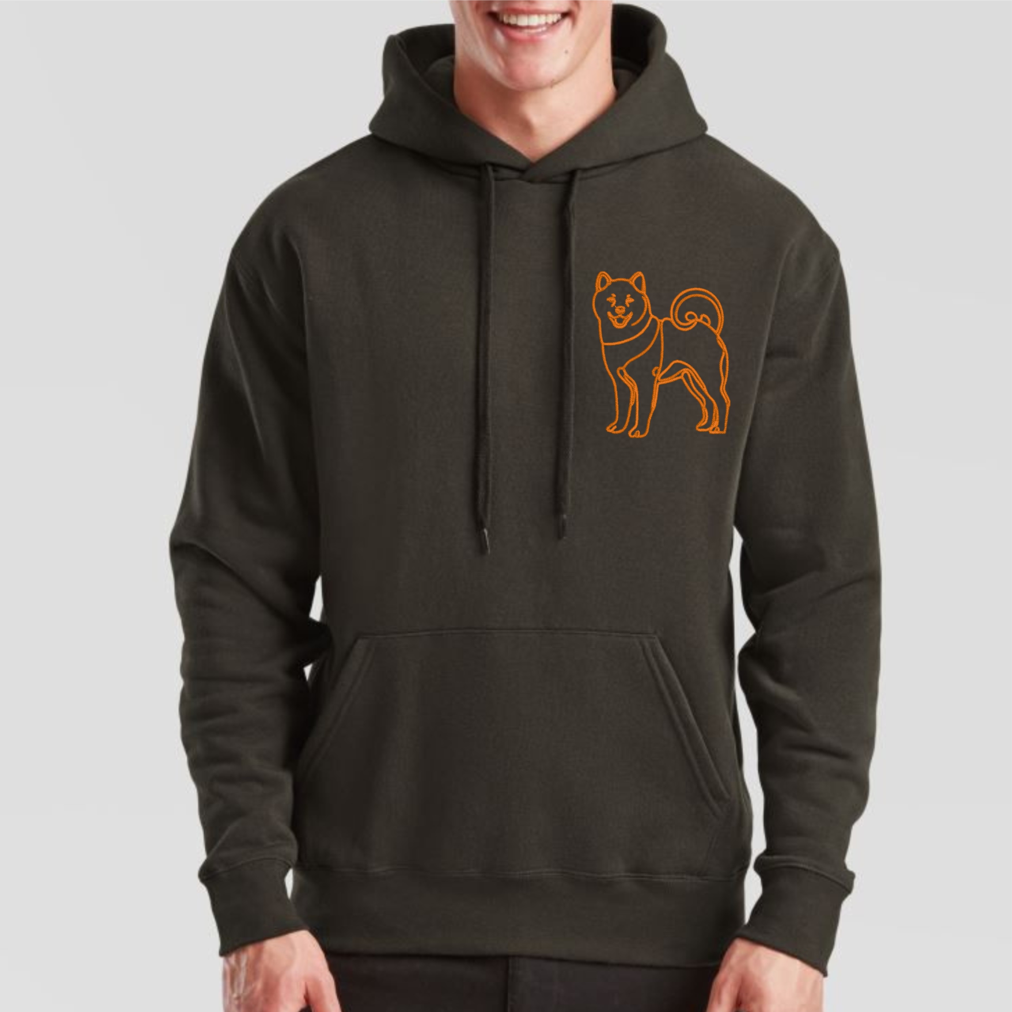 Hoodie Shiba Inu gestickt Hund wählbare Stickerei kuschelig Stickerei personalisiert