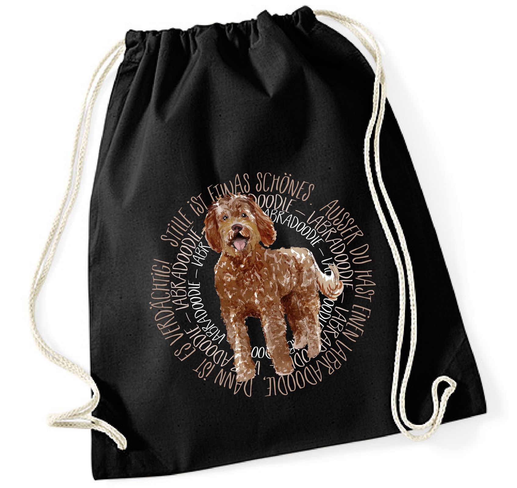 LABRADOODLE TURNBEUTEL CIRCLE Watercolor by SIVIWONDER