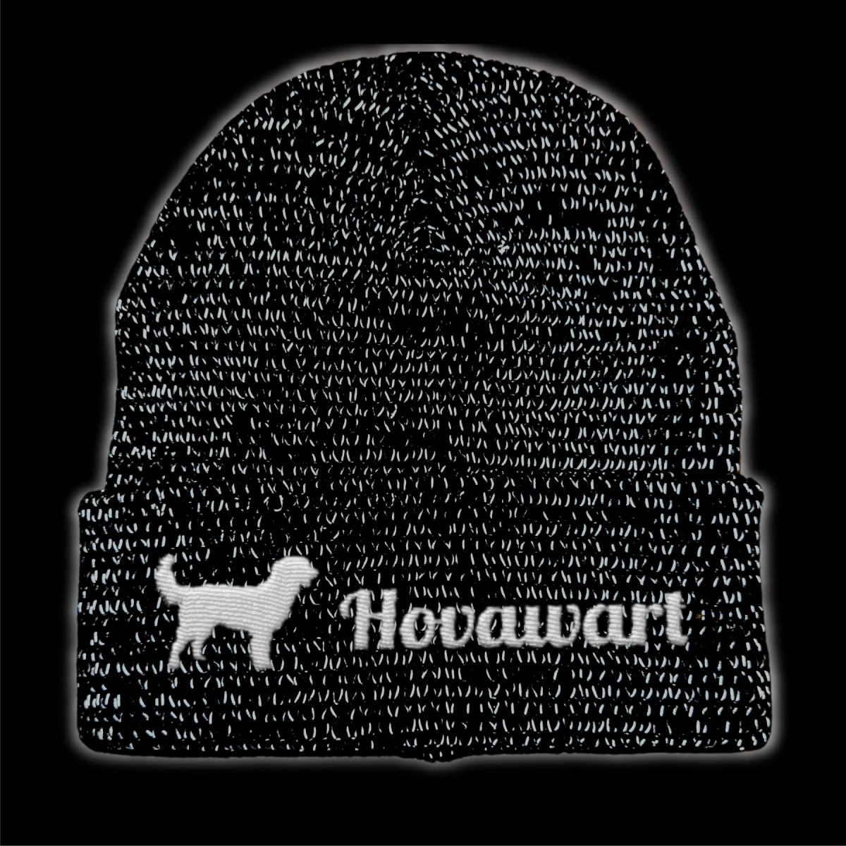 Hovawart reflektierende Mütze Stickerei Hund Winter Strickmütze reflex Beanie warm