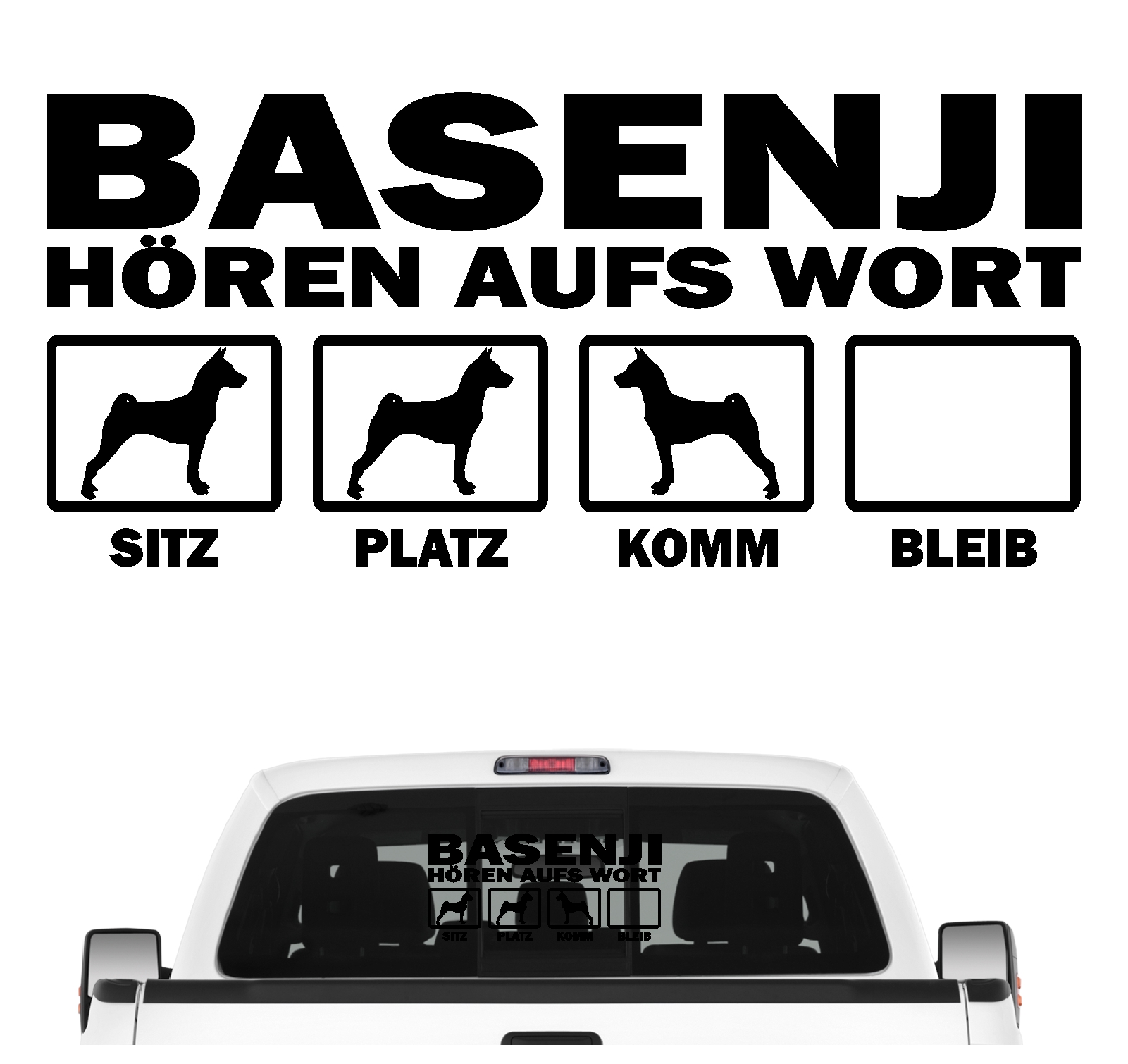 Basenji African Bush Dog Barkless Dog Kongo kein Bellen Dog  Hört aufs Wort Hunde Aufkleber Sticker Autoaufkleber