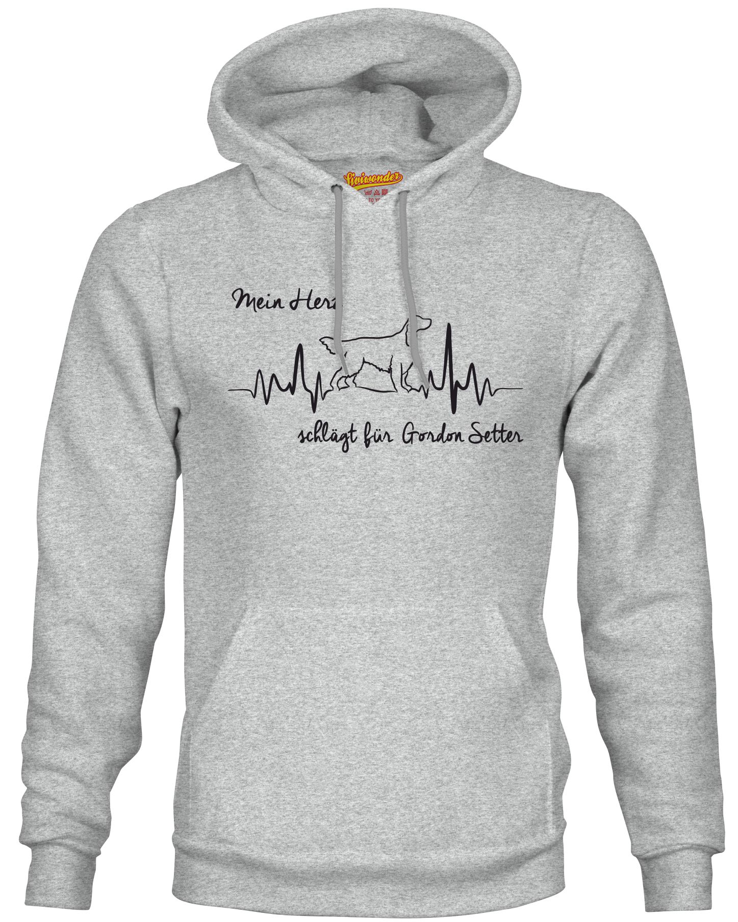 GORDON SETTER SWEATSHIRT HEARTBEAT EKG  Hund Hundemotiv Herz Hoodie