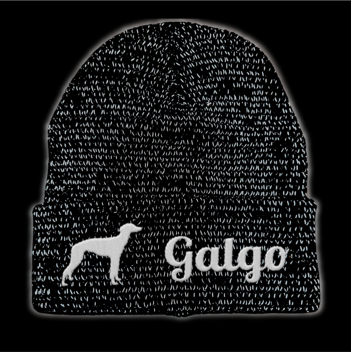 Galgo reflektierende Mütze Stickerei Hund Winter Strickmütze reflex Beanie warm