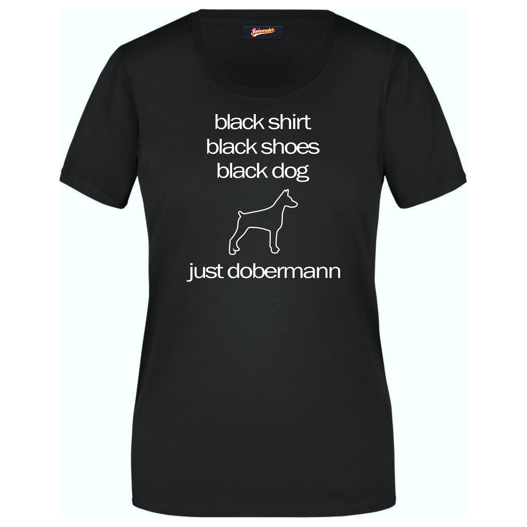 Dobermann Black Dog Unisex T-Shirt Hundemotiv Dobi Dobie Doberman Pinscher