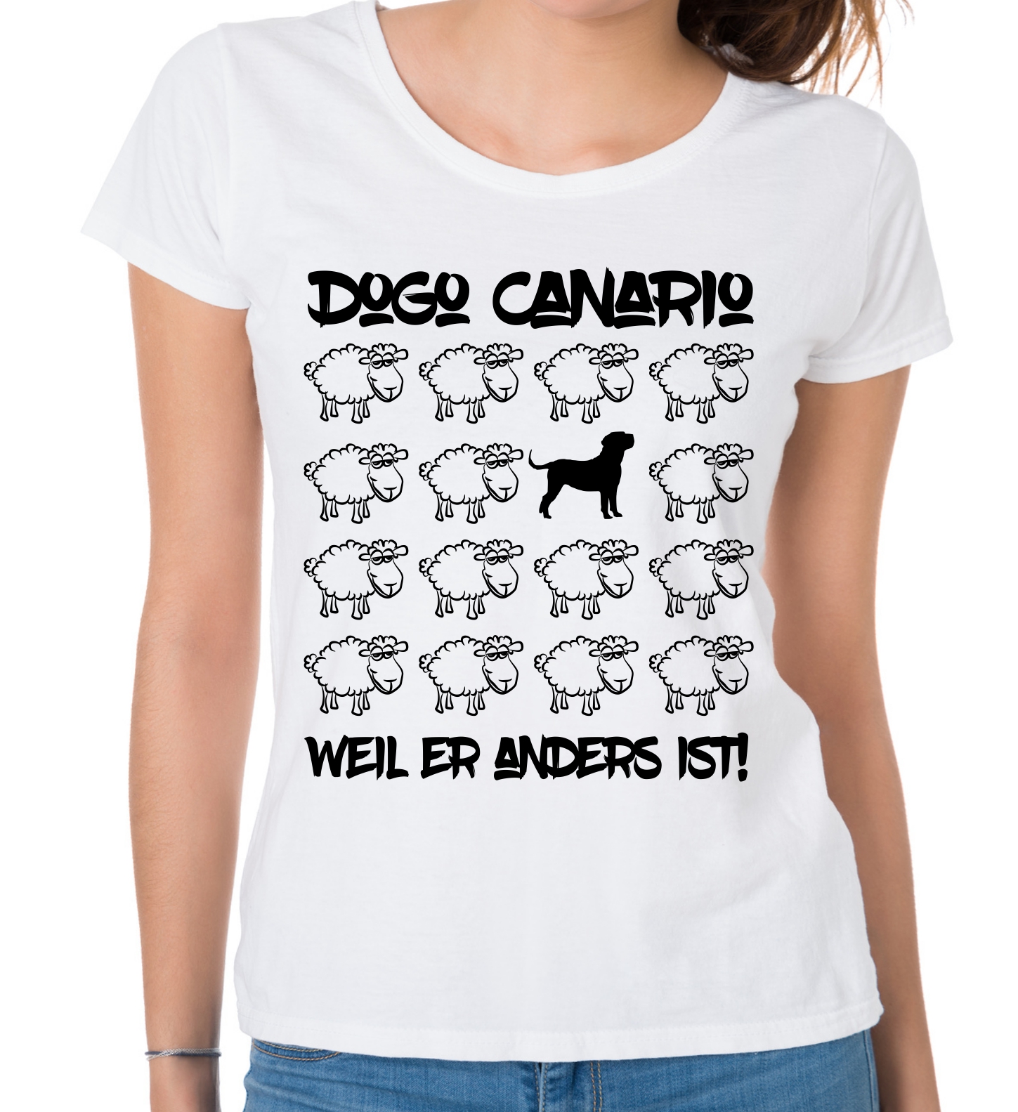 DOGO CANARIO DAMEN T-SHIRT BLACK SHEEP by SIVIWONDER