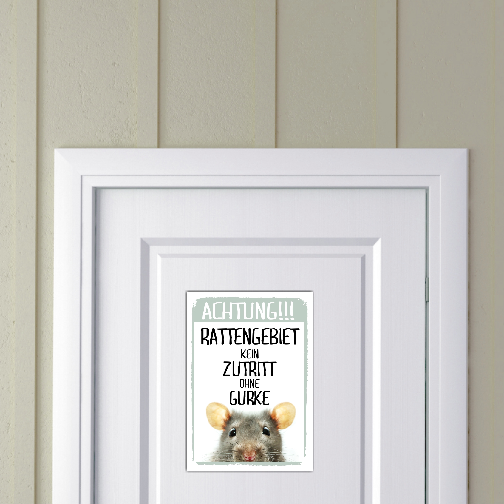 Rattengebiet Kein Zutritt Gurke Türschild Warnschild Spruch Ratte Schild happy Design by Siviwonder