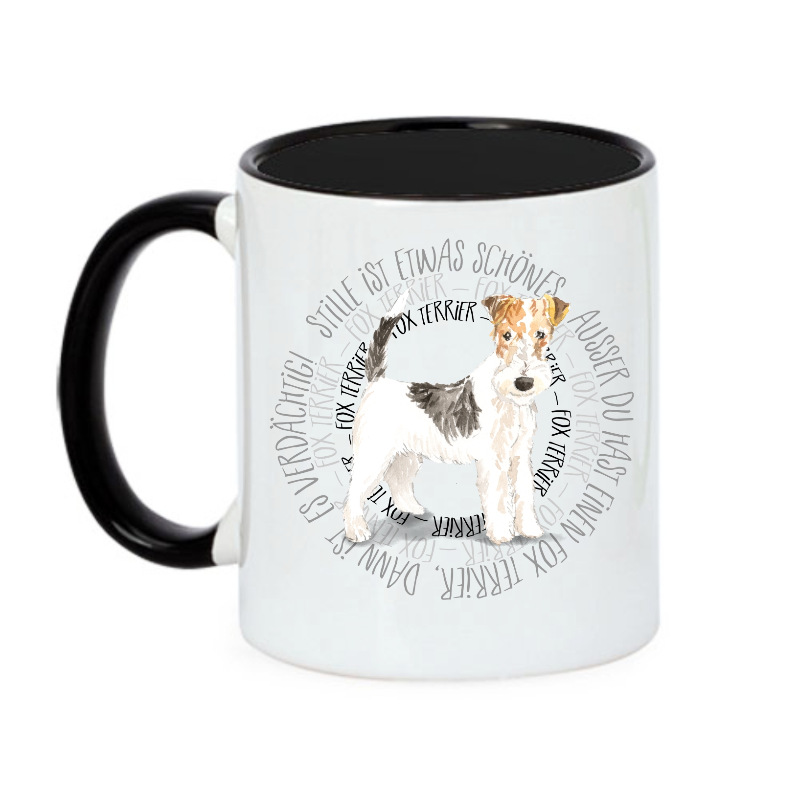 FOXTERRIER TASSE CIRCLE WATERCOLOUR Motiv by SIVIWONDER