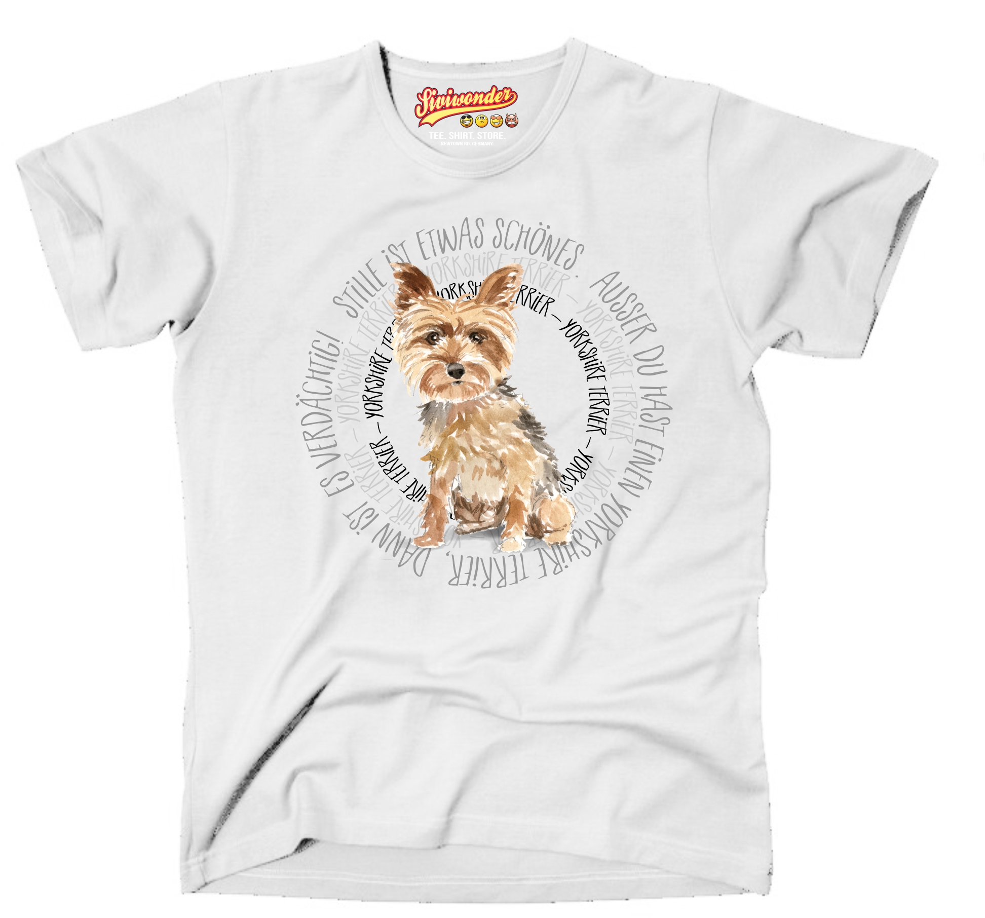 YORKSHIRE TERRIER UNISEX T-SHIRT CIRCLE Watercolor by SIVIWONDER
