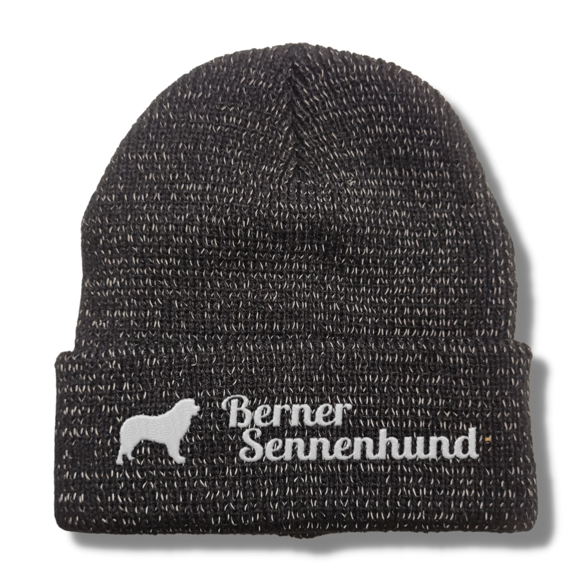 Berner Sennenhund reflektierende Mütze Stickerei Hund Winter Strickmütze reflex Beanie warm