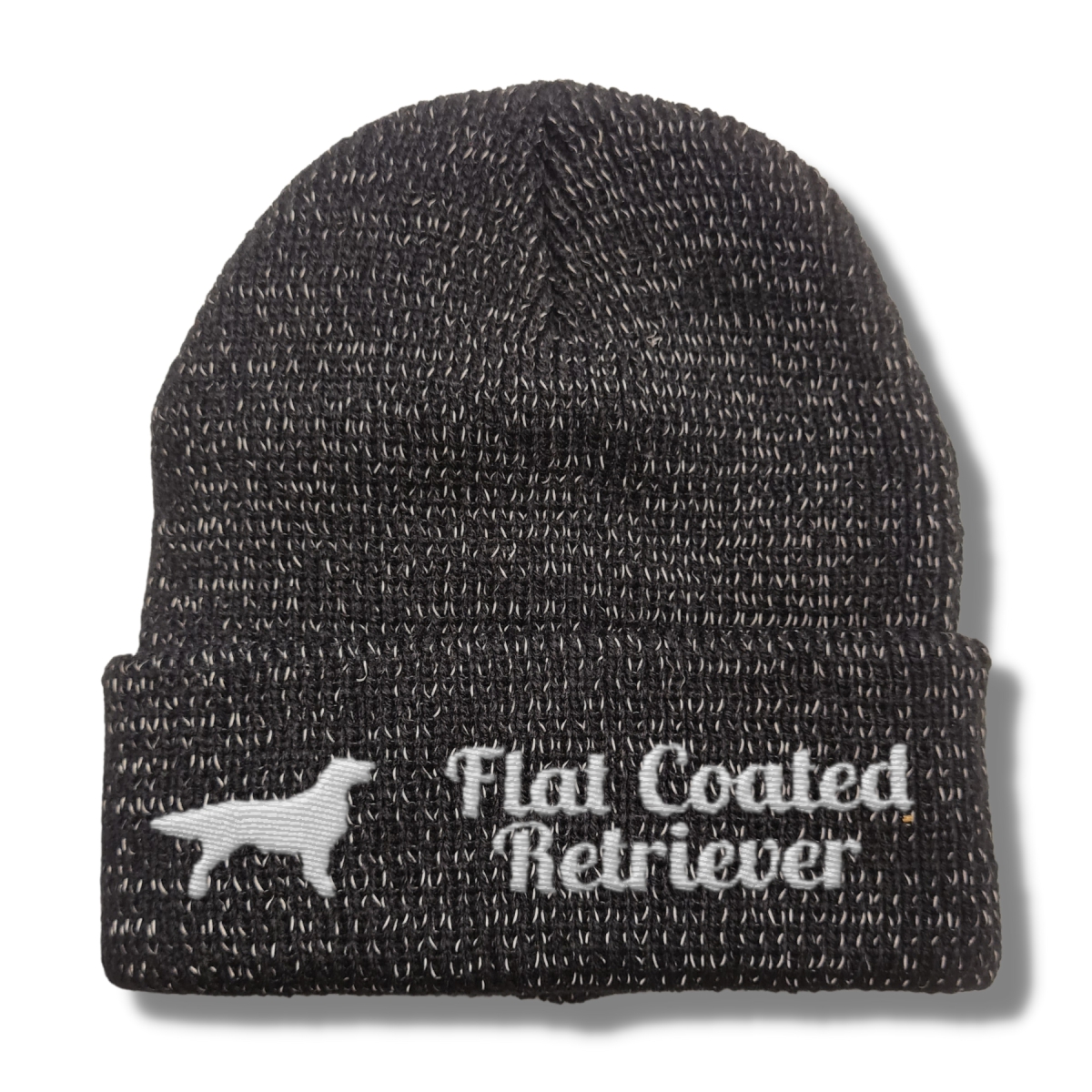 Flat Coated Retriever reflektierende Mütze Stickerei Hund Winter Strickmütze reflex Beanie warm