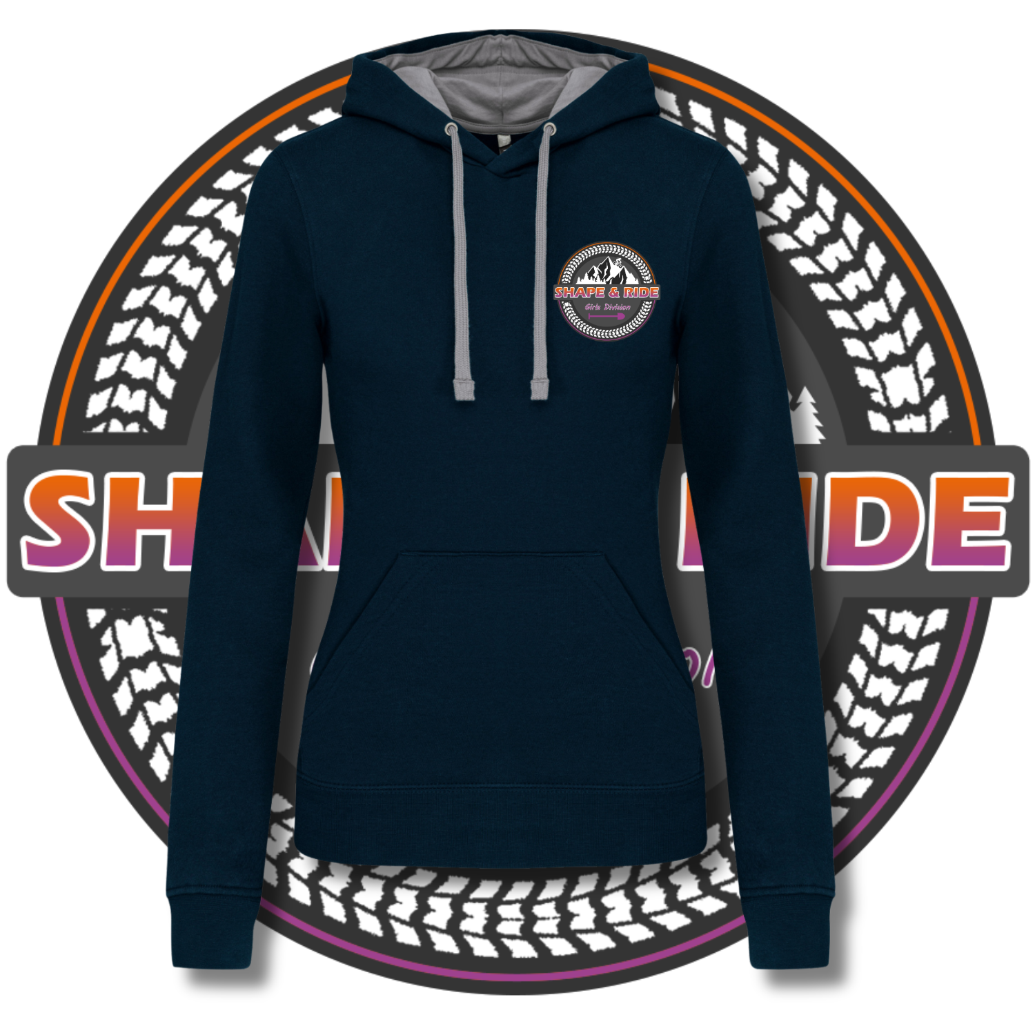 Shape and Ride Hoodie Kapuzenpullover Mädels navy blau