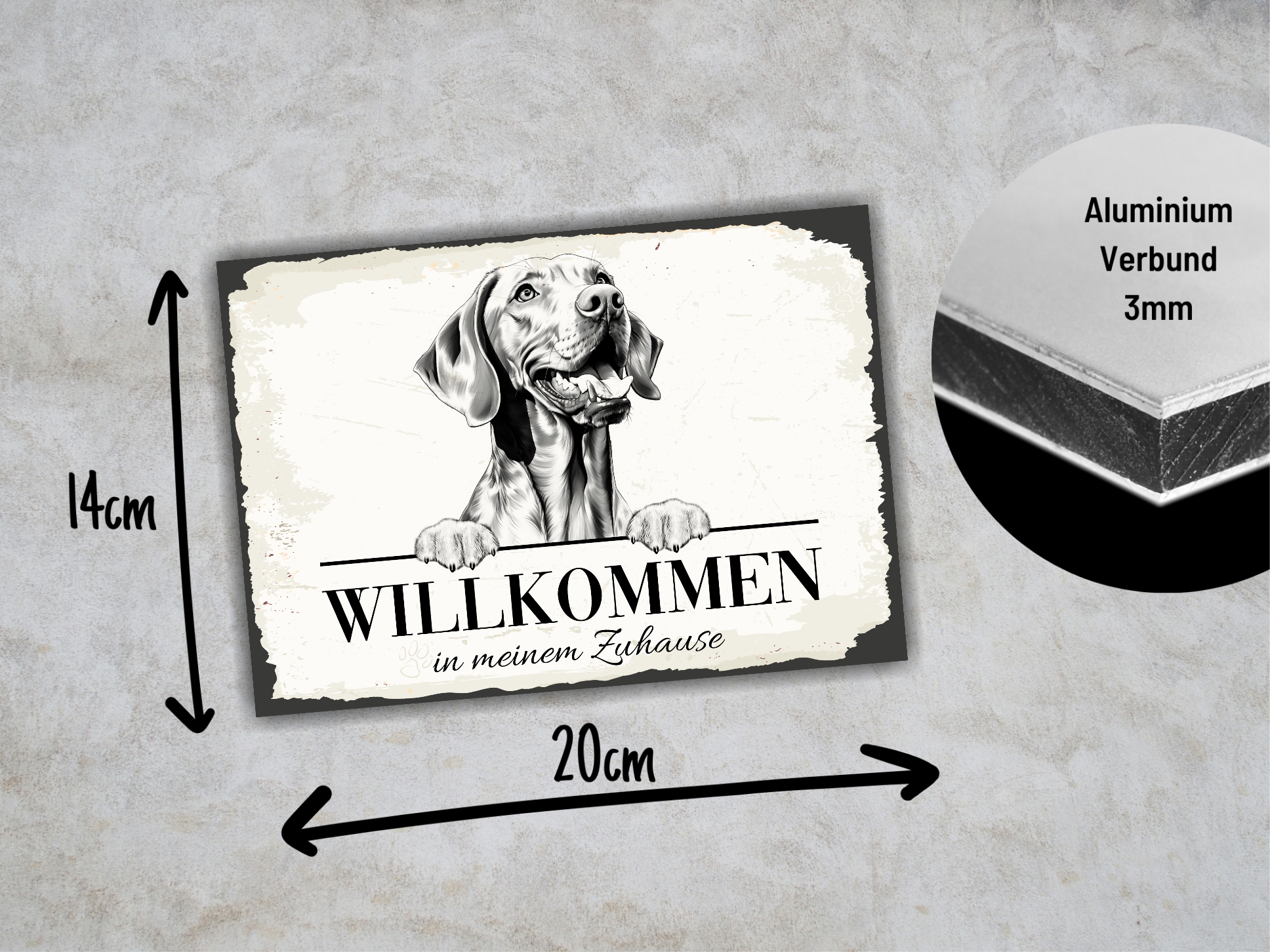 Magyar Vizsla Hundeschild Willkommen Zuhause Magyar Vizsla  Schild Achtung Spruch