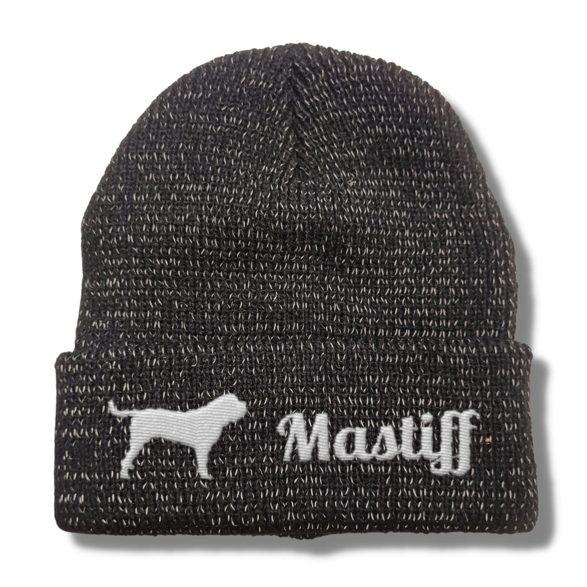 Mastiff reflektierende Mütze Stickerei Hund Winter Strickmütze reflex Beanie warm