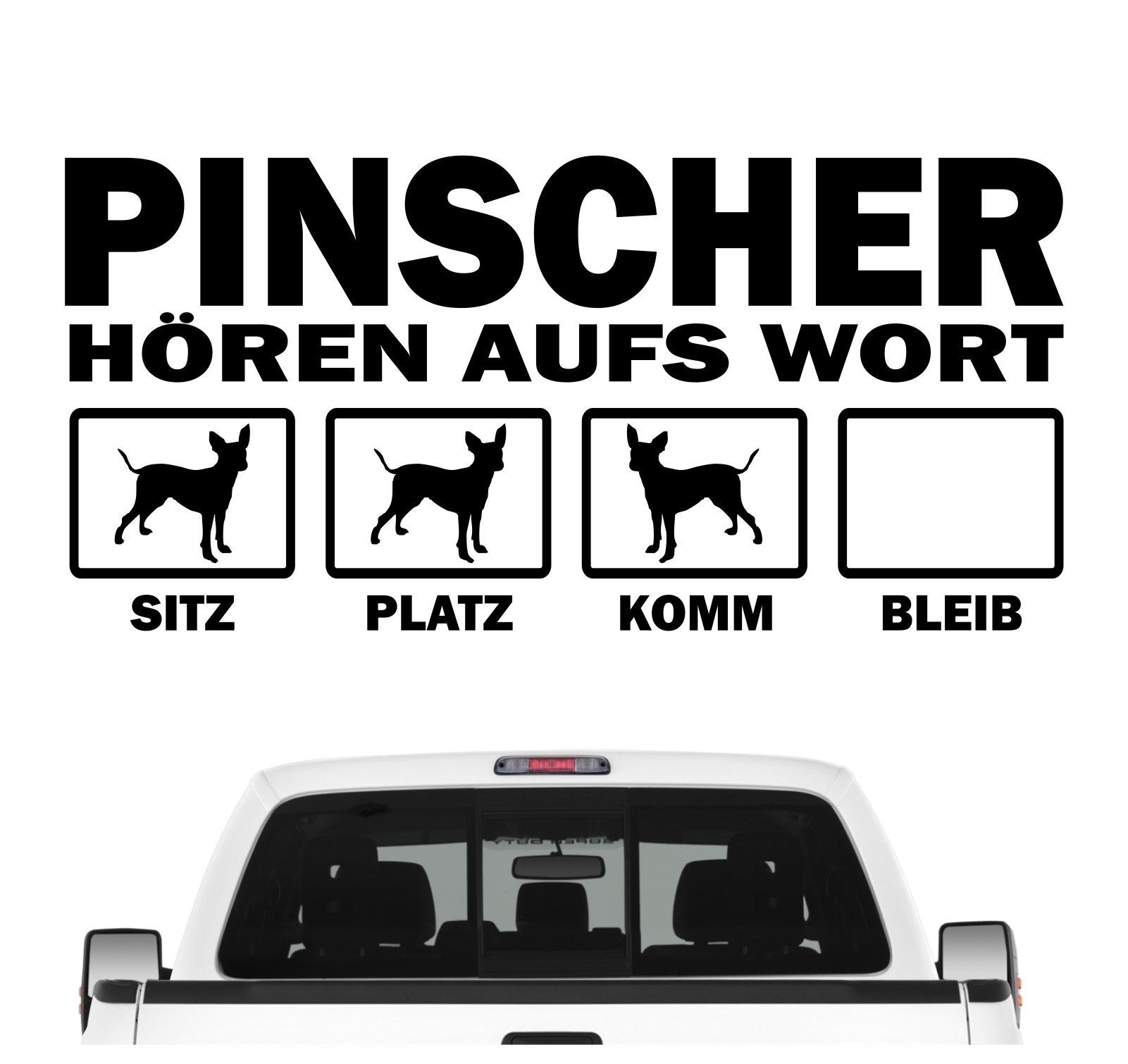 Pinscher Zwergpinscher Min Pin Miniature Hört aufs Wort Hunde Aufkleber Sticker Autoaufkleber Wandtattoo Tattoo