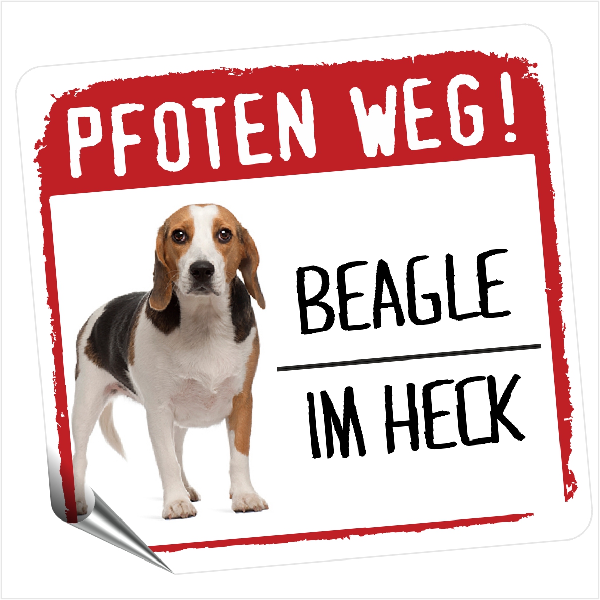 Beagle English Beagel No.1 PFOTEN WEG Hundeaufkleber Folie Hund