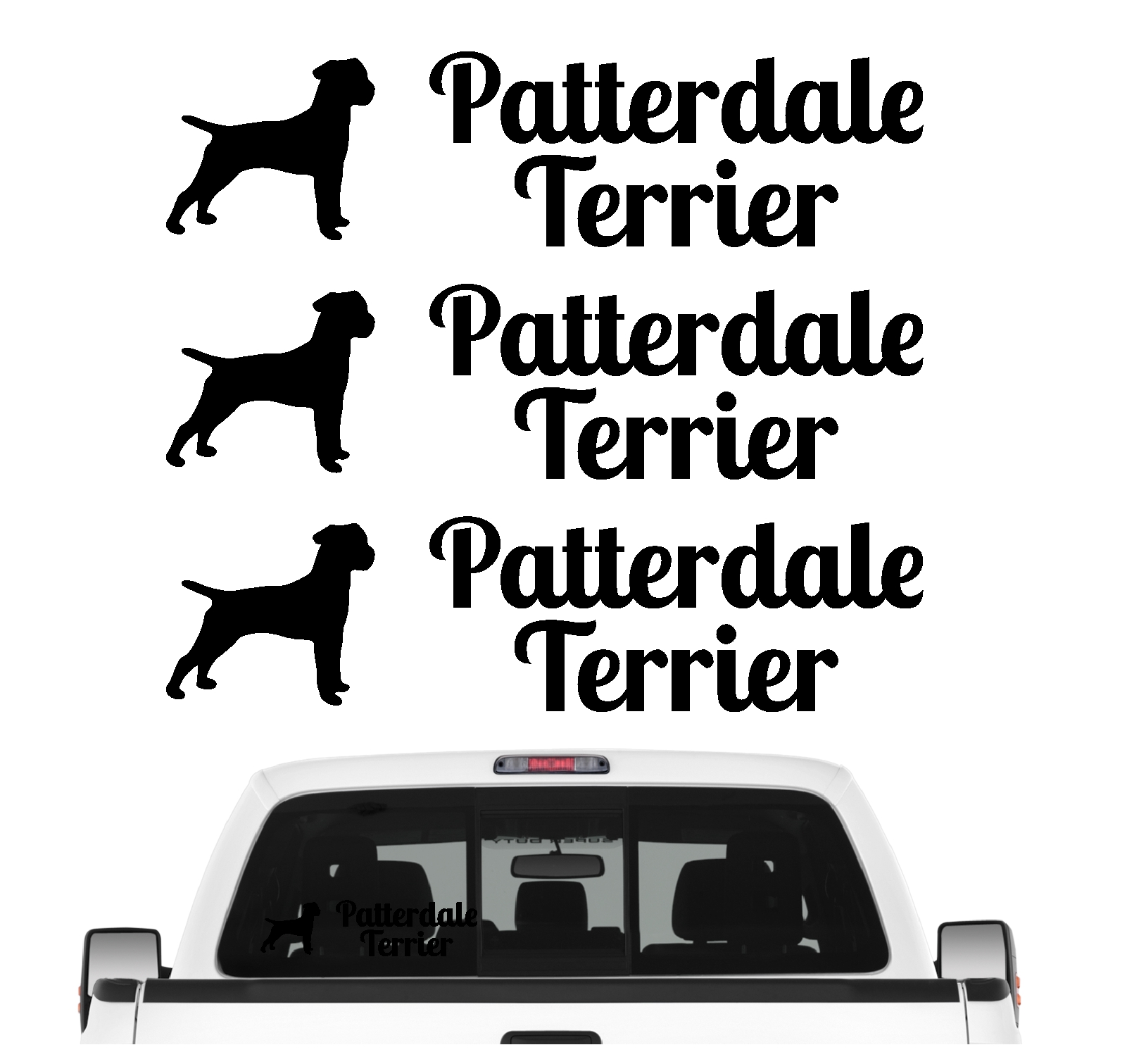 Patterdale Terrier Dog 3er Set  AUTOAUFKLEBER Aufkleber Hunde Hundemotiv by SIVIWONDER